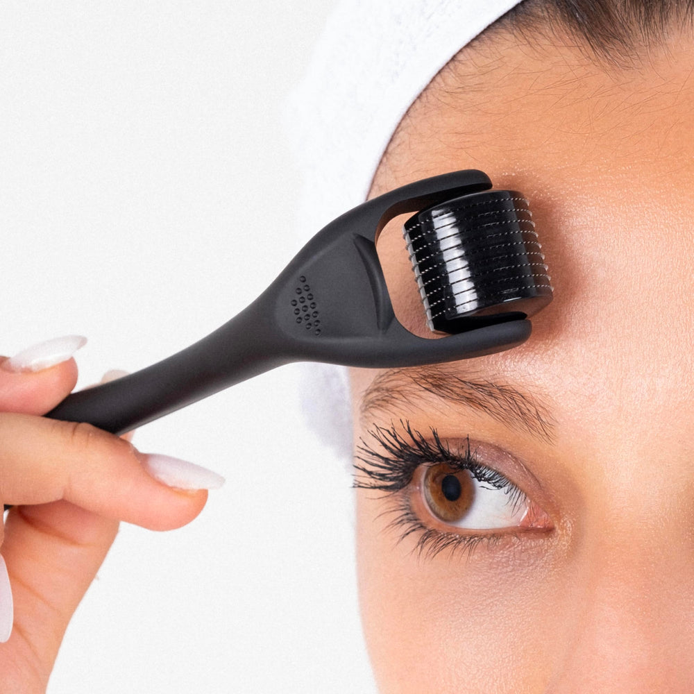 Dremenester roller shown for hair treatment use along the hairline.