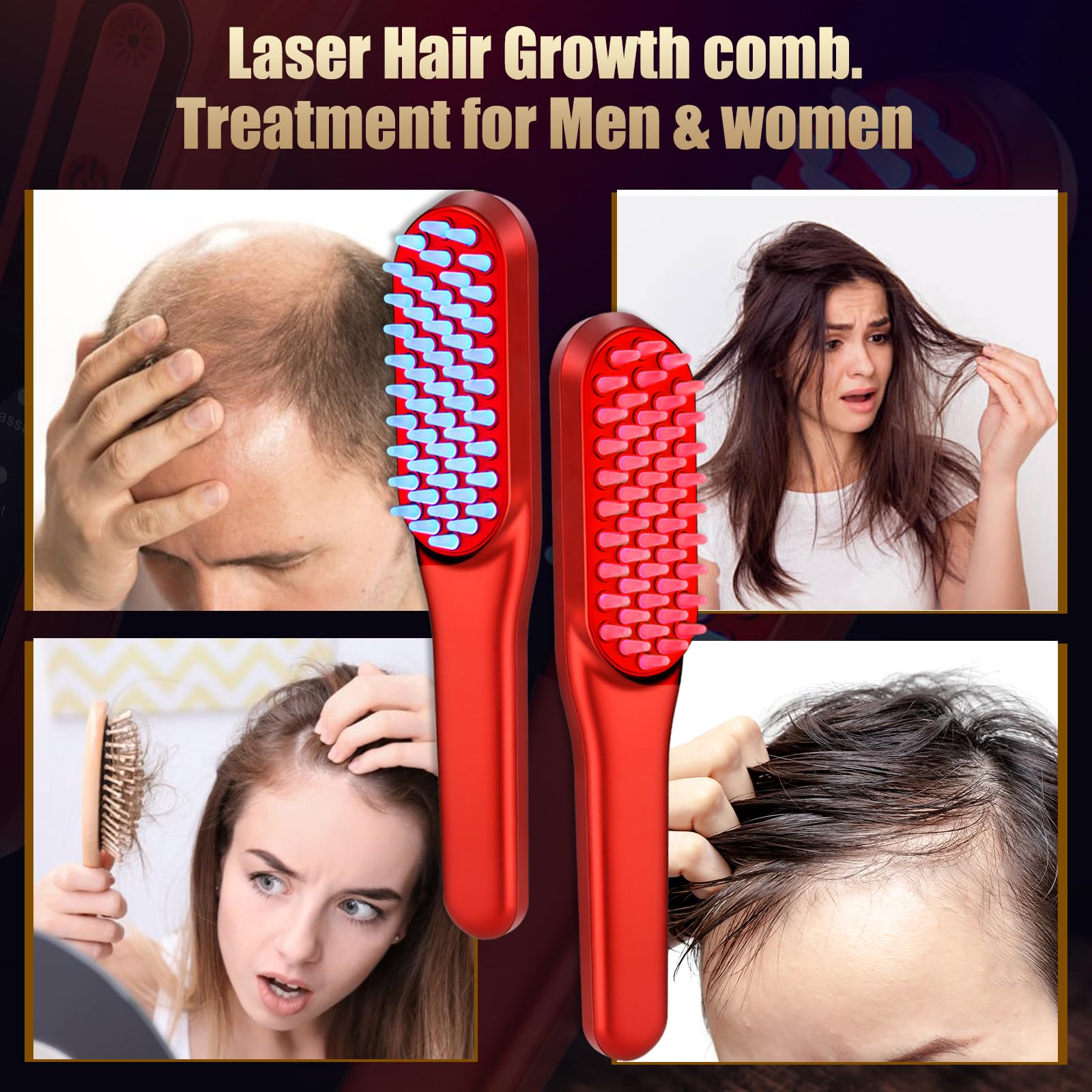 DREWALA Laser Hair Growth Comb battery compartment showing easy at-home sessions.