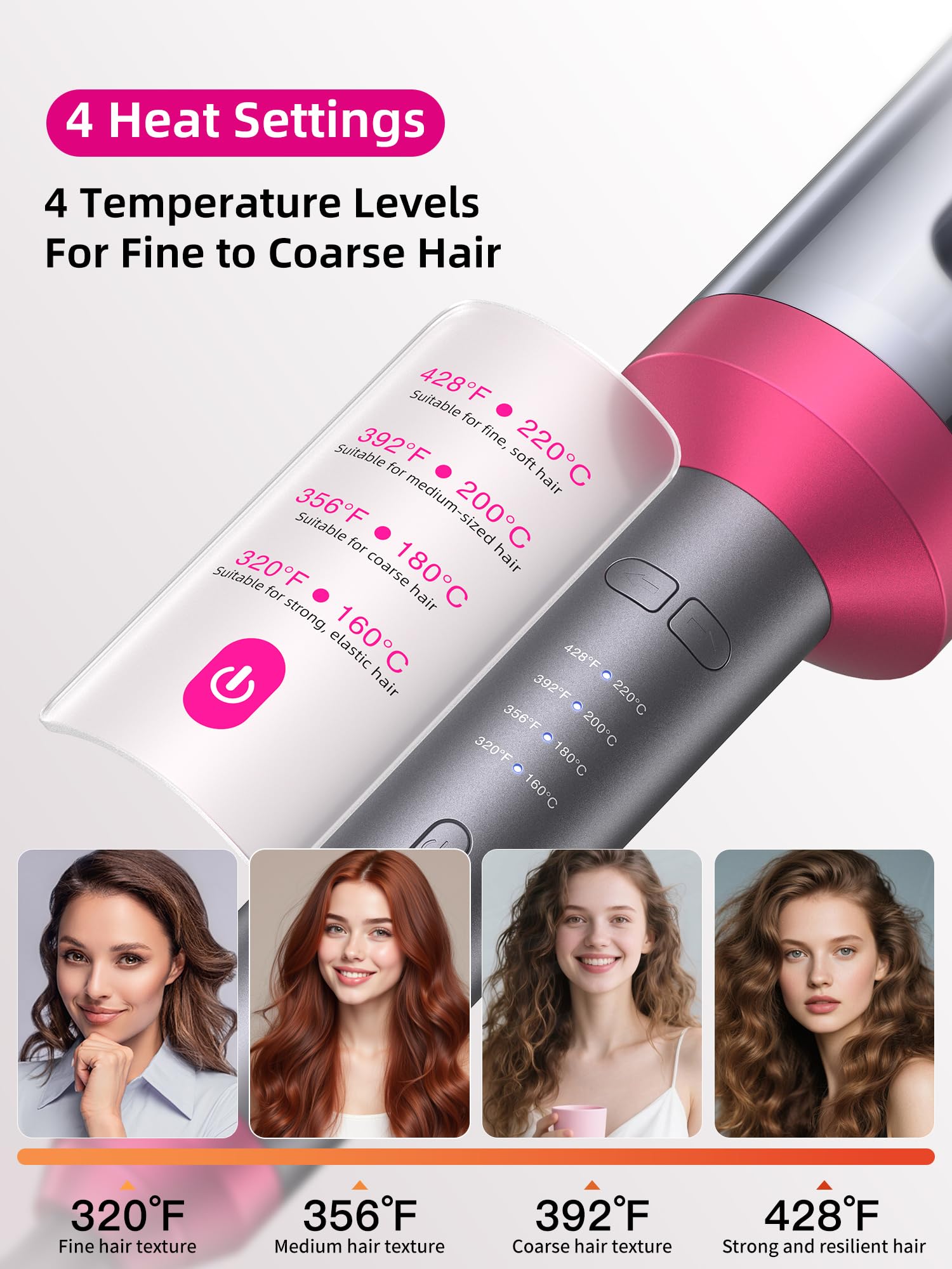 DRFLASH ceramic-coated barrel reduces friction and frizz.