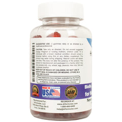 DrFormulas HairOmega strawberry gummies close-up for easy daily intake.