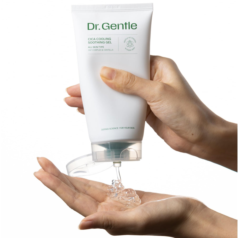 Close-up of gel texture for fast-absorbing cooling relief by Dr.Gentle.