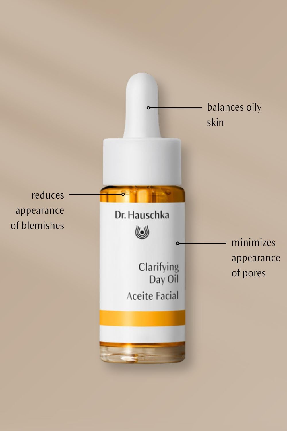 Dr. Hauschka Clarifying Day Oil packaging on a bathroom shelf, ready for daily use.