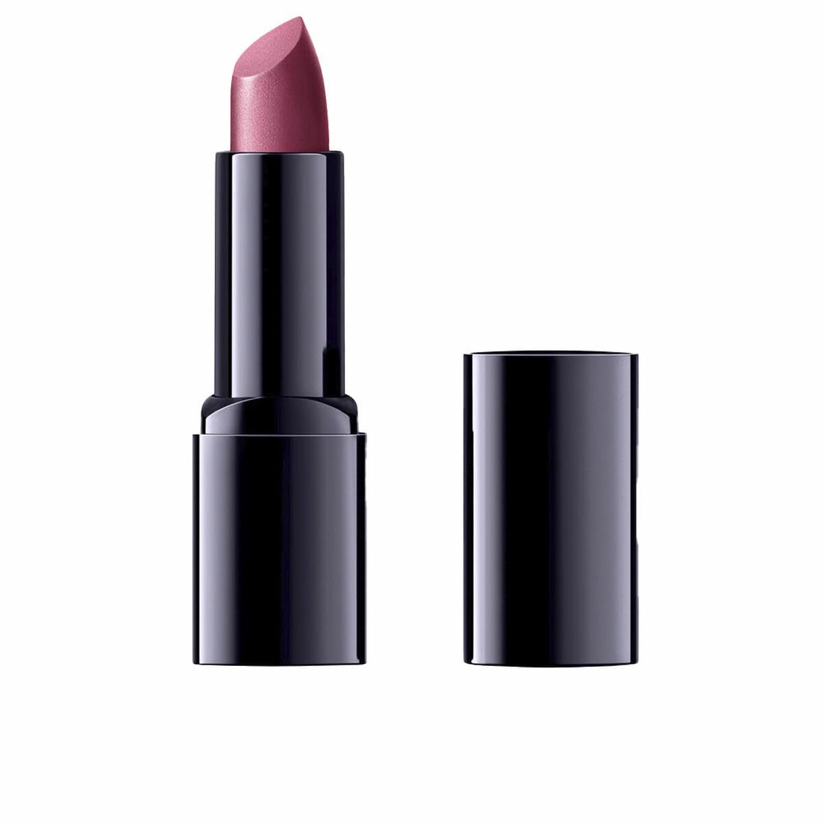 Dr Hauschka Orpine 07 lipstick swatch showing a medium berry shade for natural color and hydration.