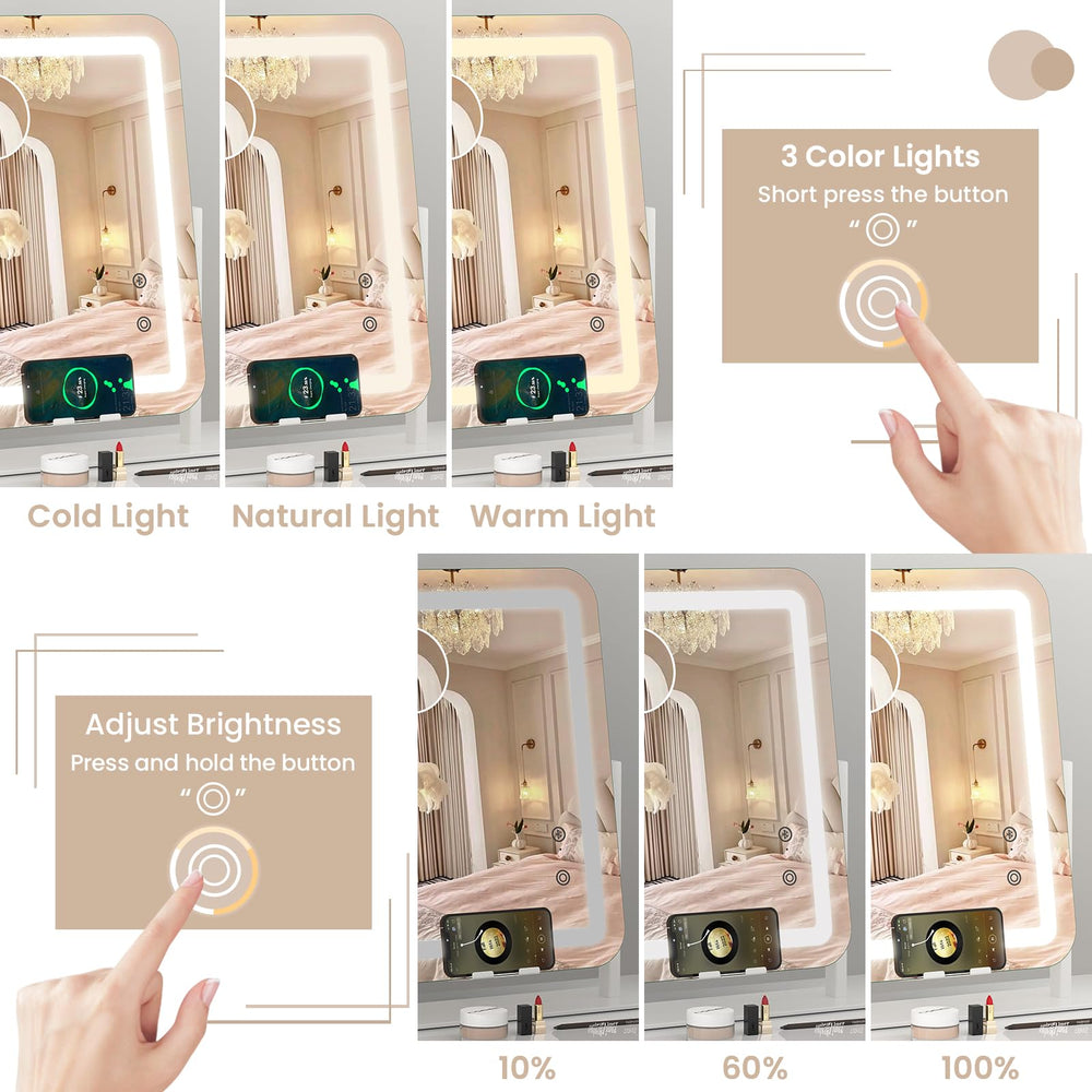 Dripex vanity mirror 360° rotation for flexible viewing angles