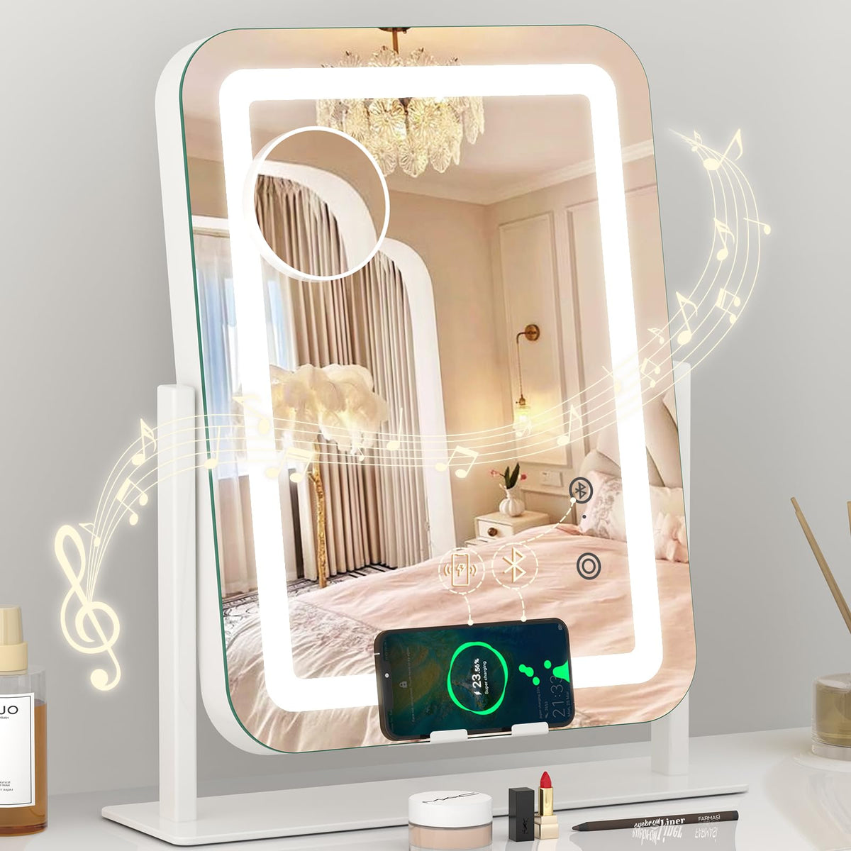 Dripex lighted vanity mirror with HD reflection for precise makeup