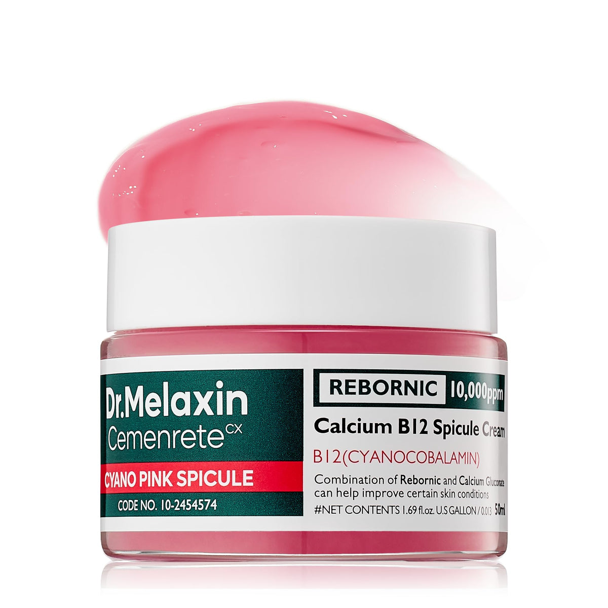 Dr.Melaxin Cemenrete Pink Spicule Cream tube with creamy texture for delicate eye skin.