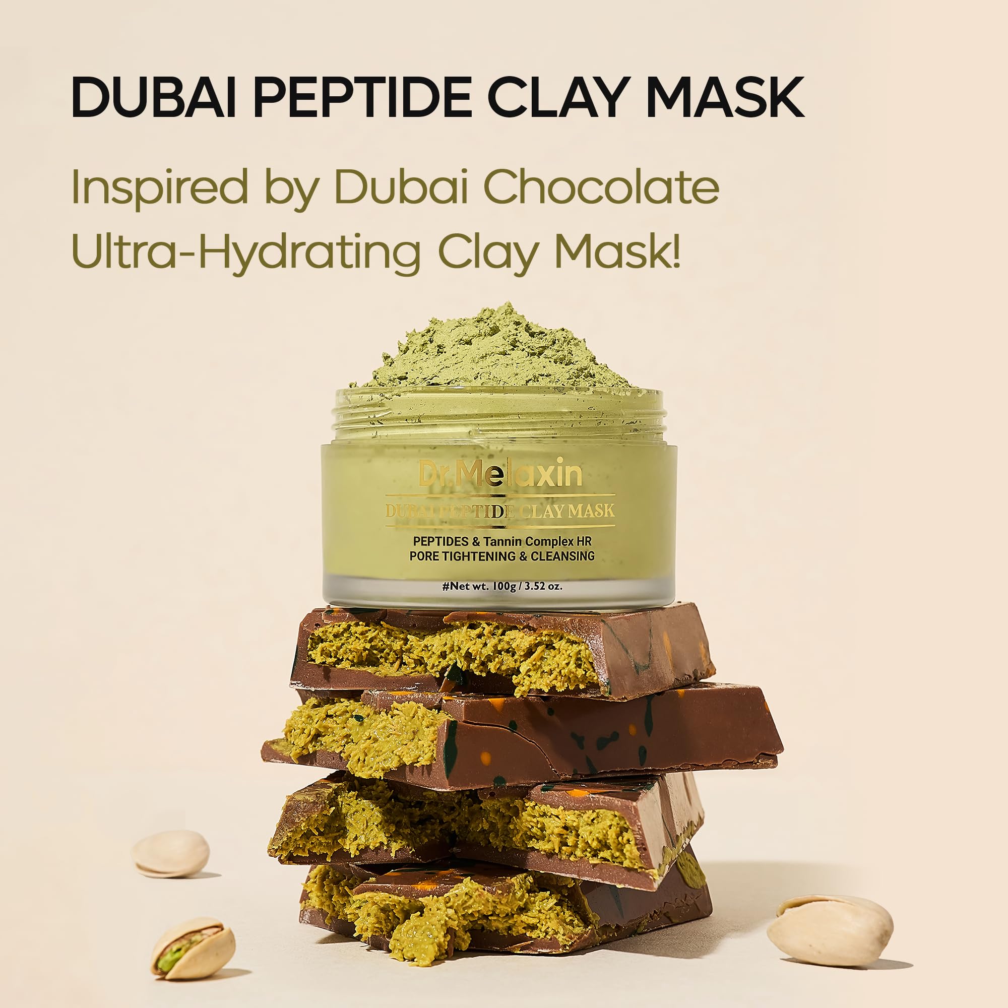 Dr.Melaxin Dubai Peptide Clay Mask color change indicates even coverage during use.
