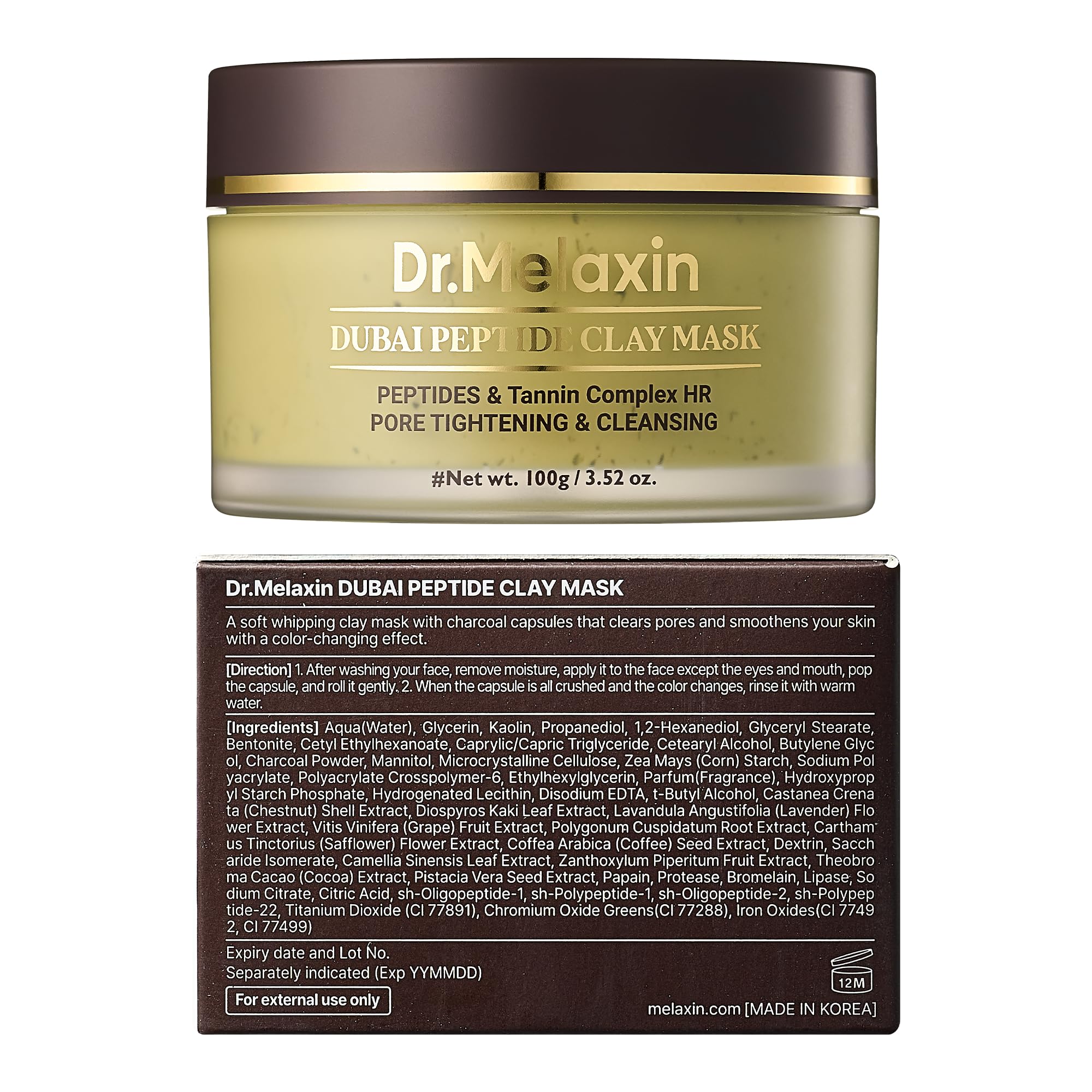 Dr.Melaxin Dubai Peptide Clay Mask hydration finish leaves skin refreshed.
