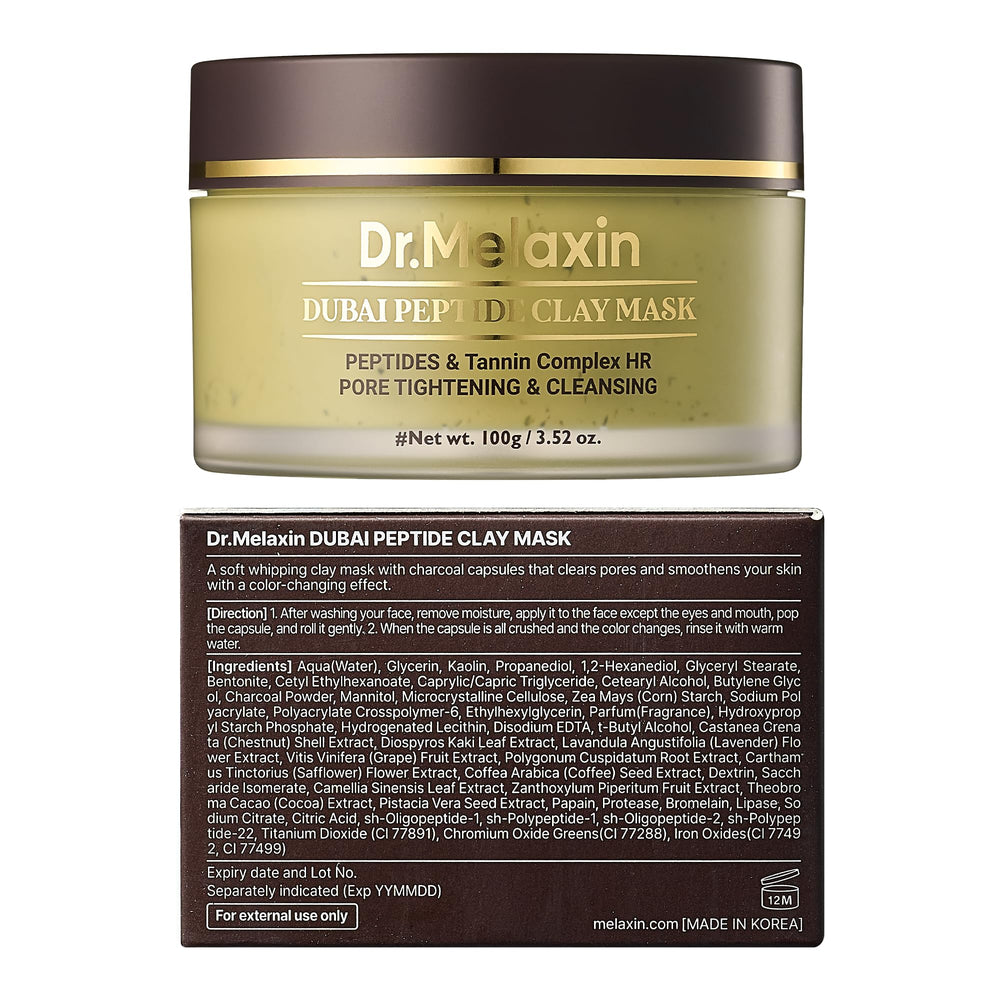Dr.Melaxin Dubai Peptide Clay Mask hydration finish leaves skin refreshed.