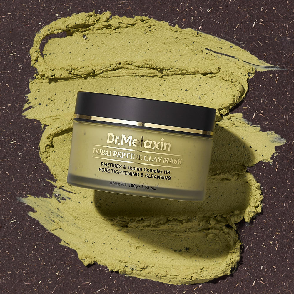 Dr.Melaxin Dubai Peptide Clay Mask texture closeup reveals whipped clay for smooth application.