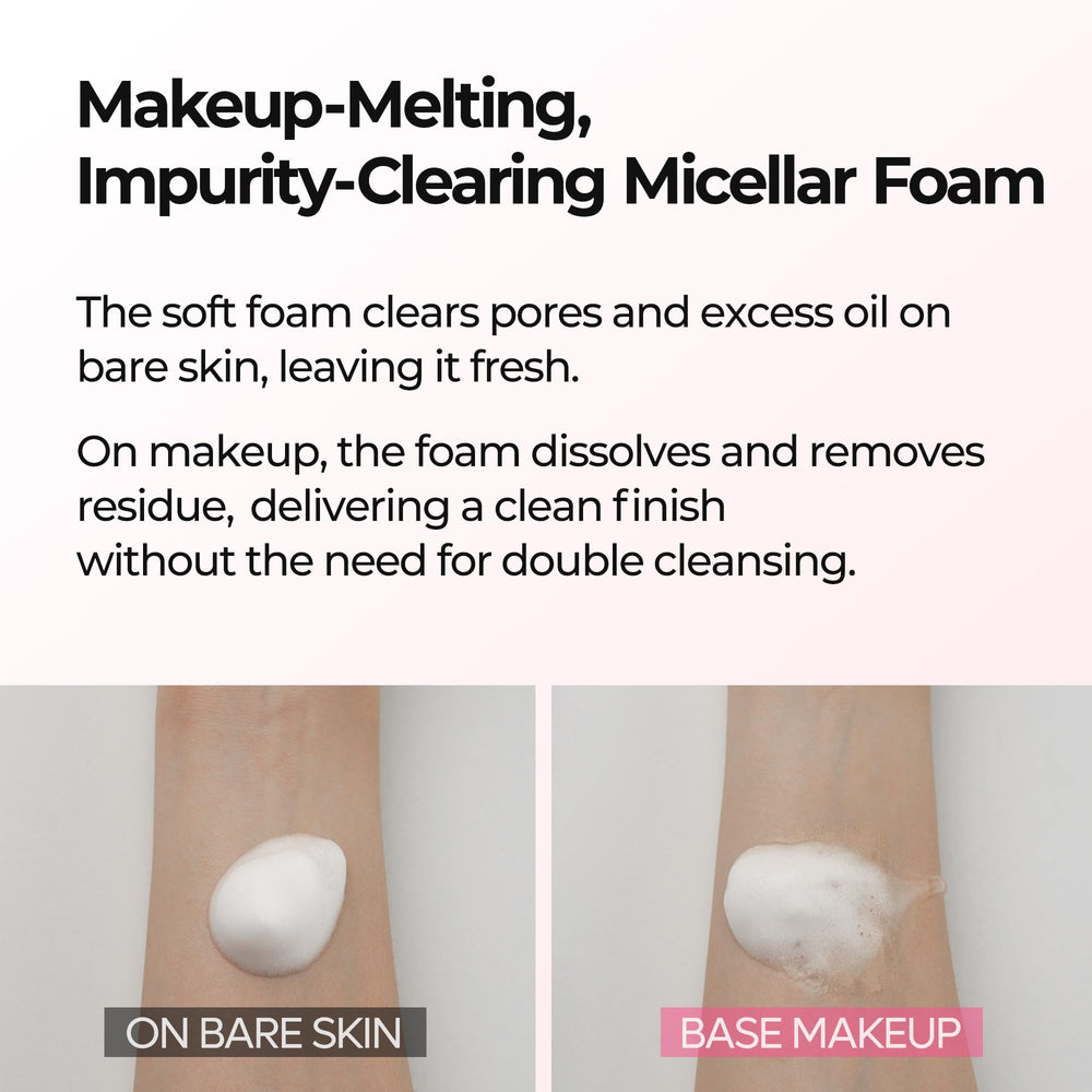 Dr.Melaxin Melting Cleanser texture rolling on skin demonstrates one-step cleansing
