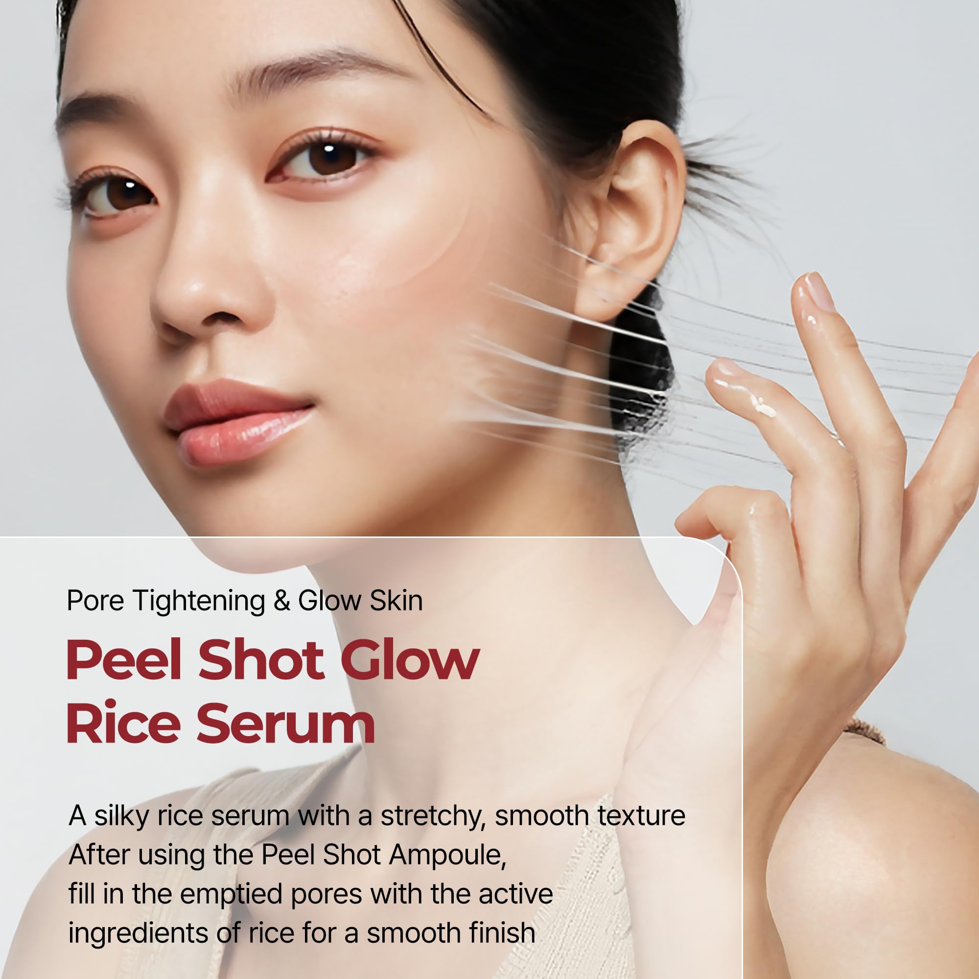 Dr.Melaxin Peel Shot Glow serum dispensed for controlled application.