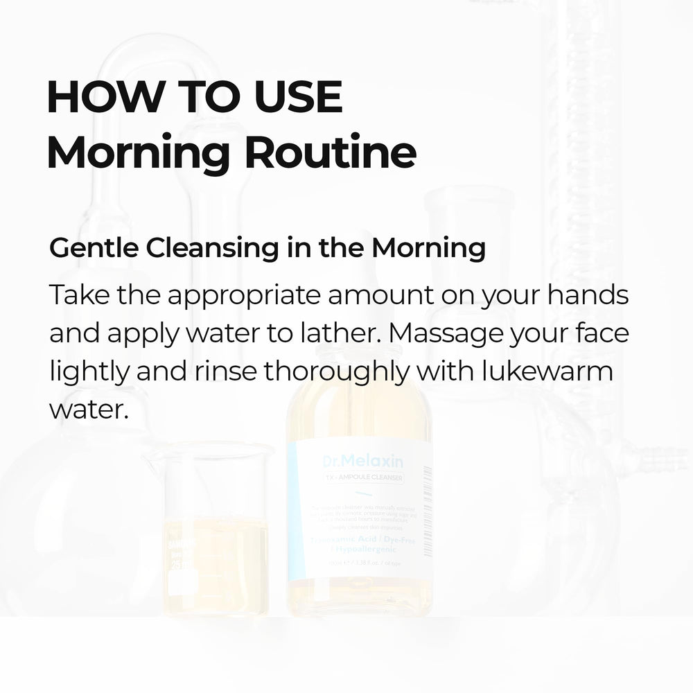 Dr.Melaxin TX Ampoule Cleanser dropper bottle detail.
