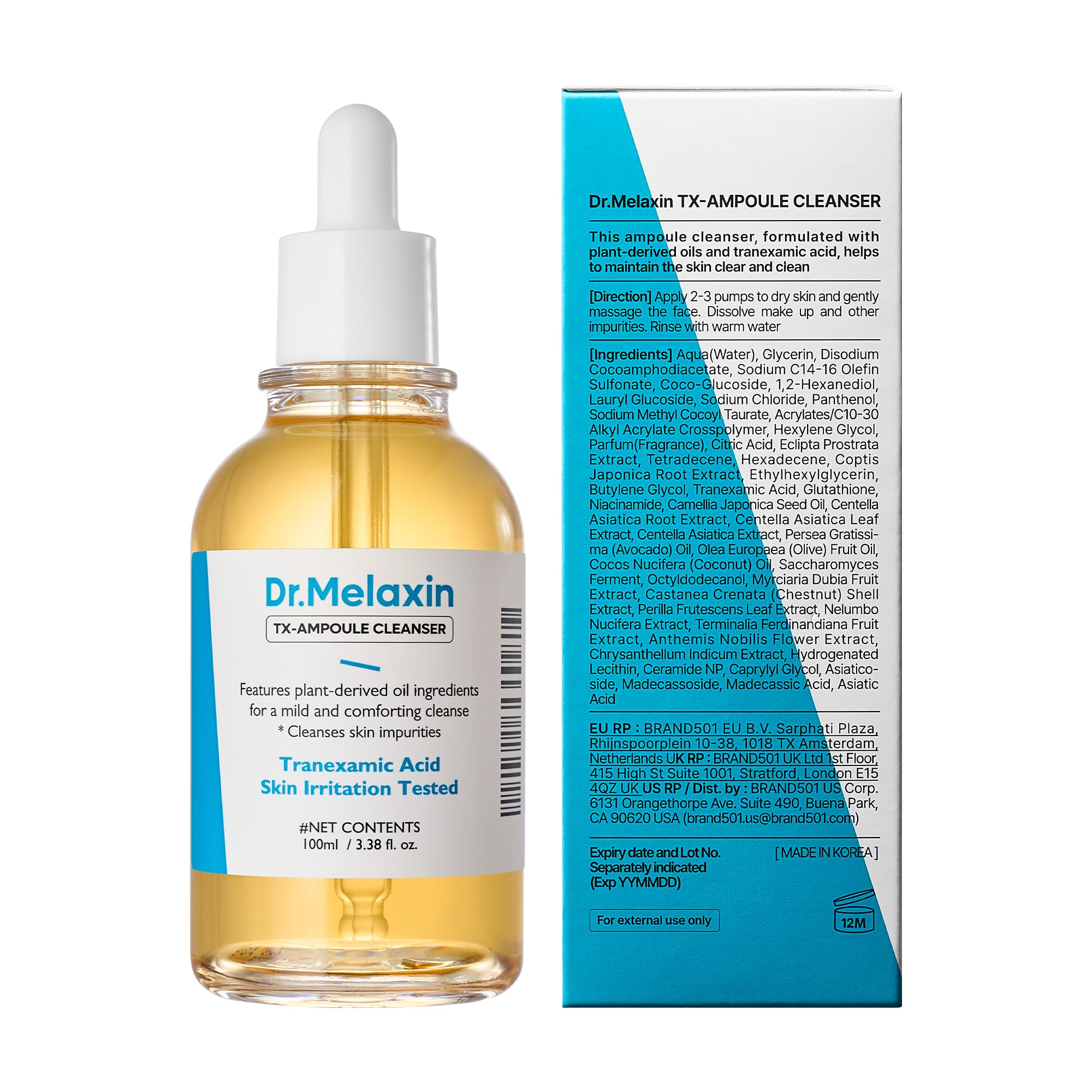 Dr.Melaxin TX Ampoule Cleanser moisturizing feel on skin.