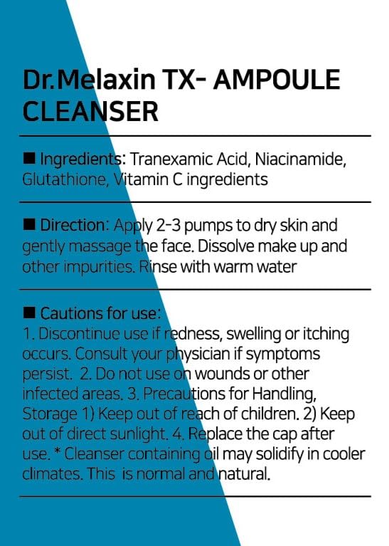 Dr.Melaxin TX Ampoule Cleanser skin after cleansing glow.