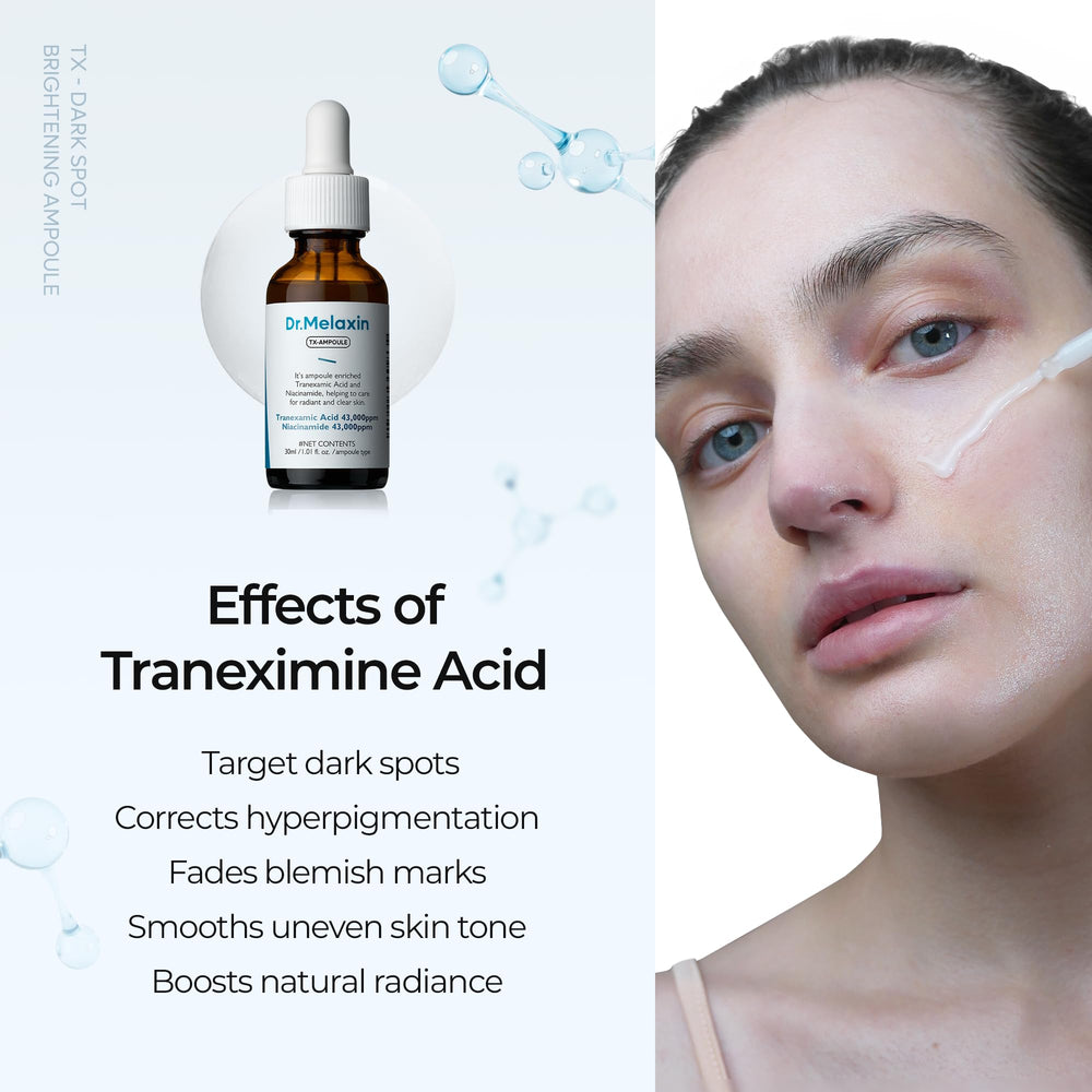 Dr.melaxin TX ampoule ingredients highlight active components for skin support.