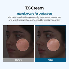 Dr.Melaxin TX Cream texture swirl shows a creamy, hydrating formula.