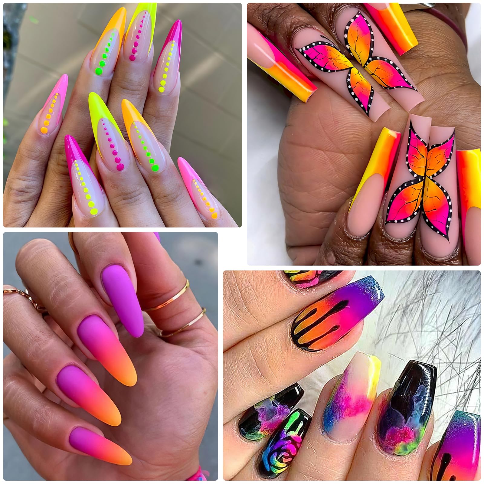 DRMODE Neno Neon pigment powder for nails, perfect for smokey nail effects in UV gel.