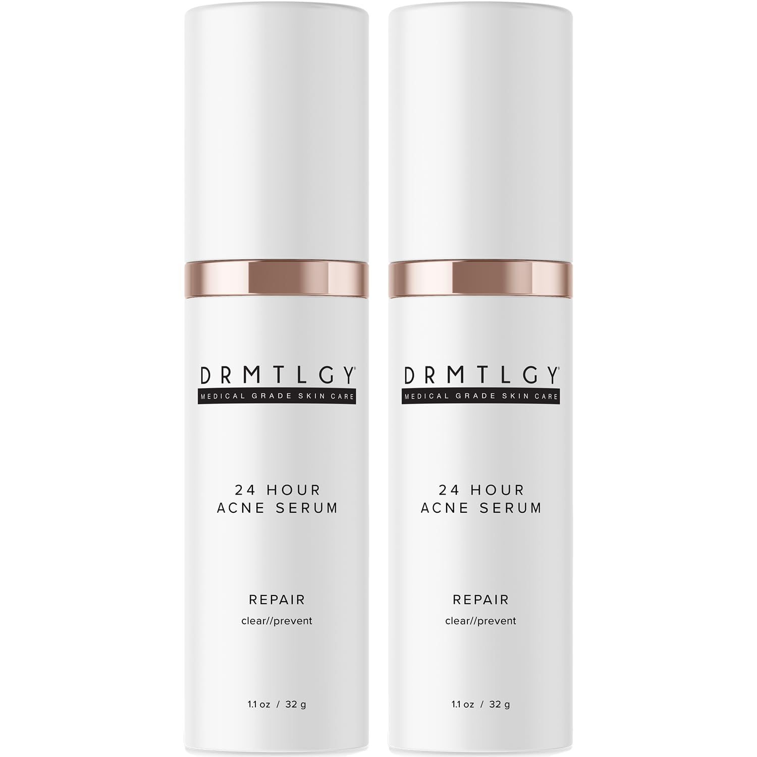 DRMTLGY acne spot treatment bottle targets blemishes for quick relief.