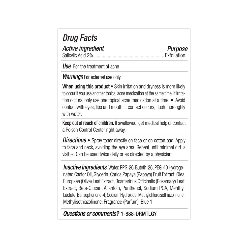 DRMTLGY BHA Clarifying Toner on nightstand suggesting part of a daily routine for clearer-looking skin
