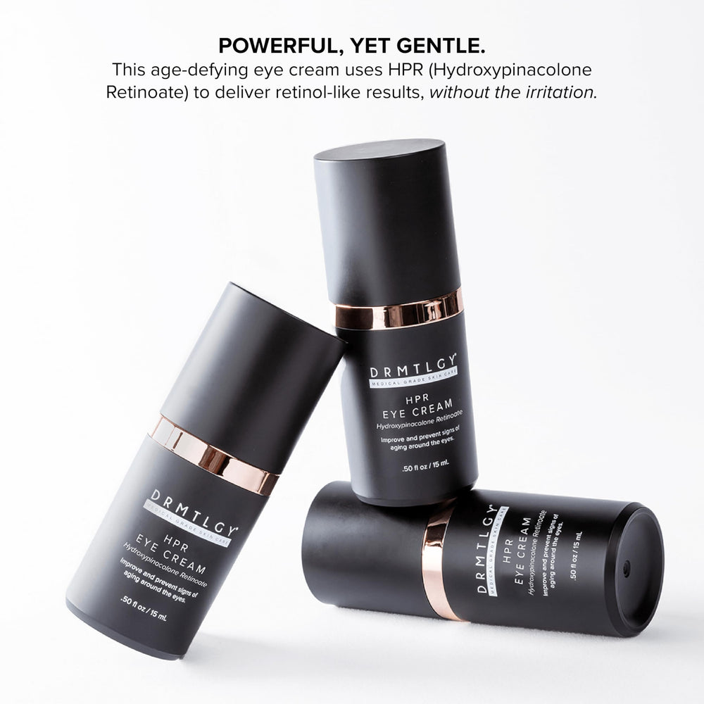 DRMTLGY HPR Eye Cream enriched with peptides and Vitamin E.