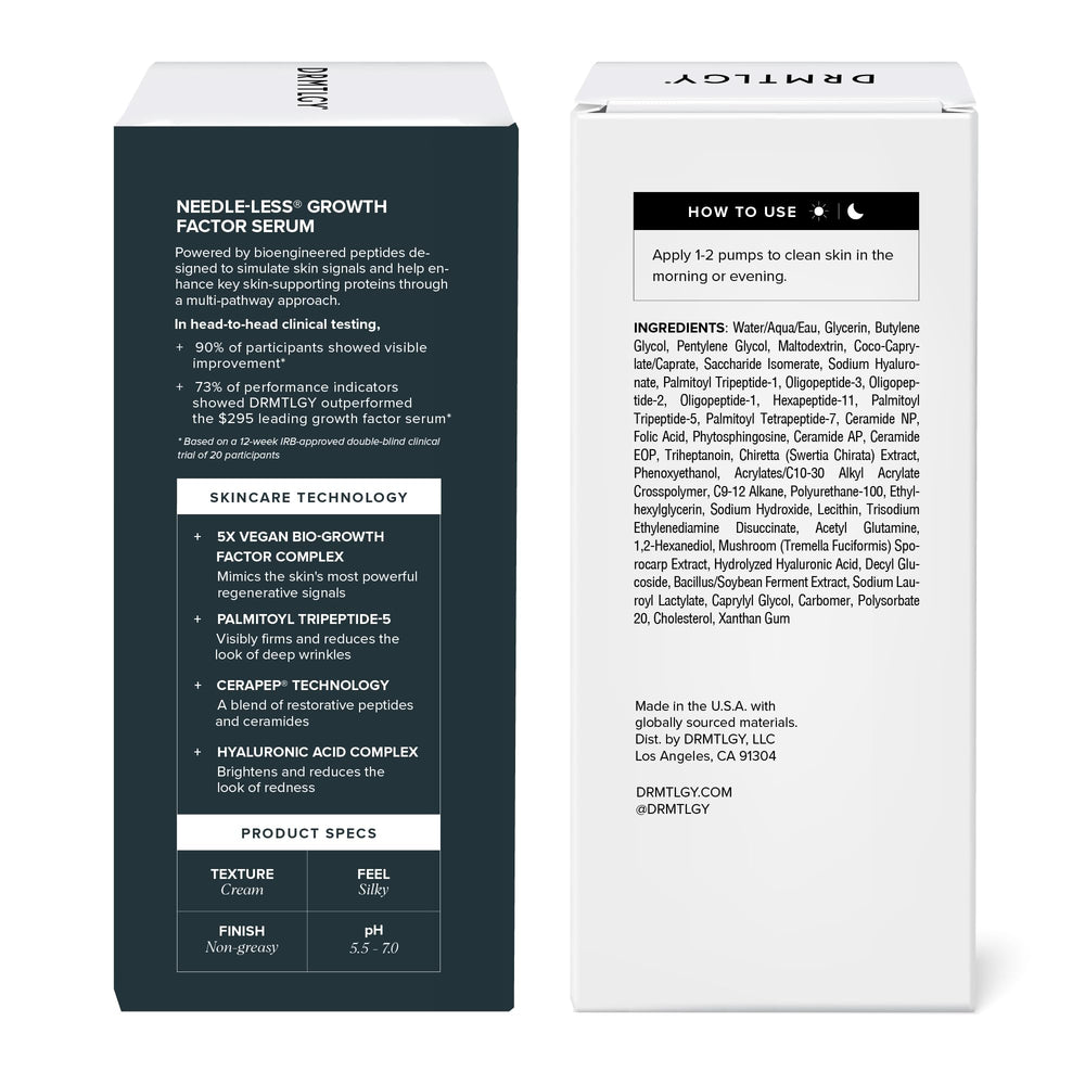 DRMTLGY Sérum facteur croissance visage: barrière cutanée renforcée et hydratation.