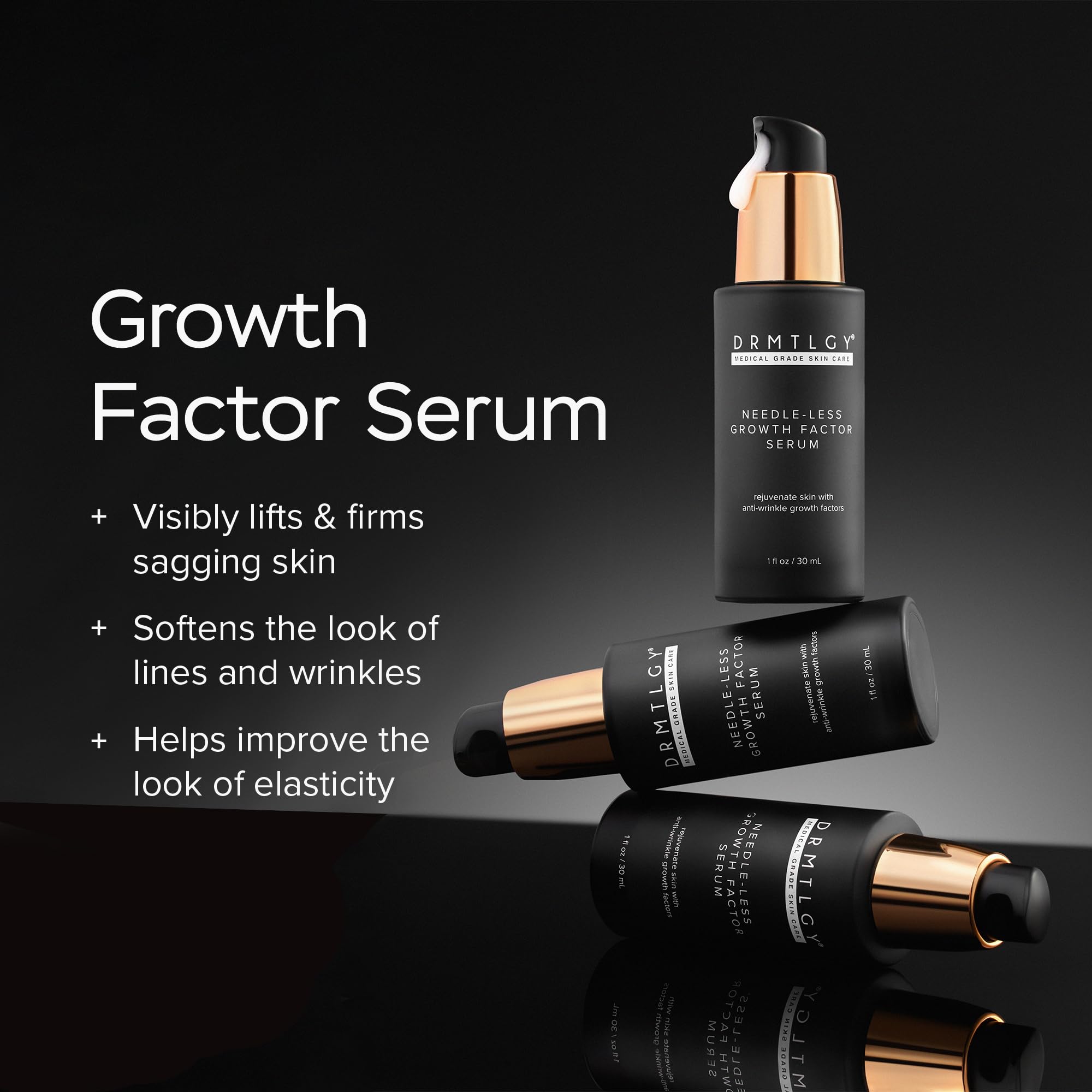DRMTLGY Sérum facteur croissance visage: texture légère pour une peau soyeuse.