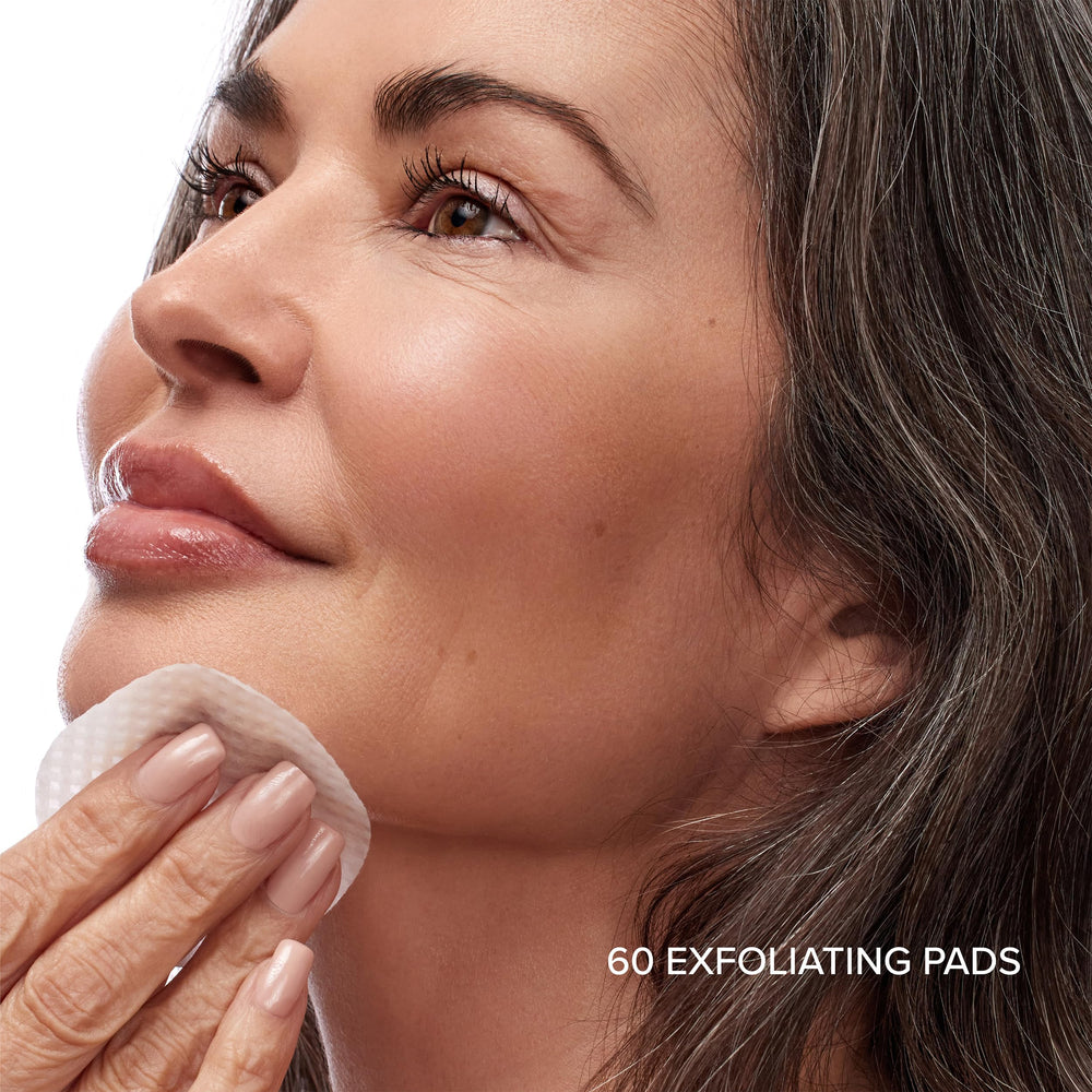 DRMTLGY Tingl Exfoliating Pads being applied to reveal clearer pores.
