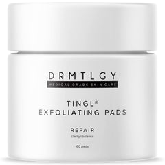 DRMTLGY Tingl Exfoliating Pads pack shown for daily renewal and oil control.