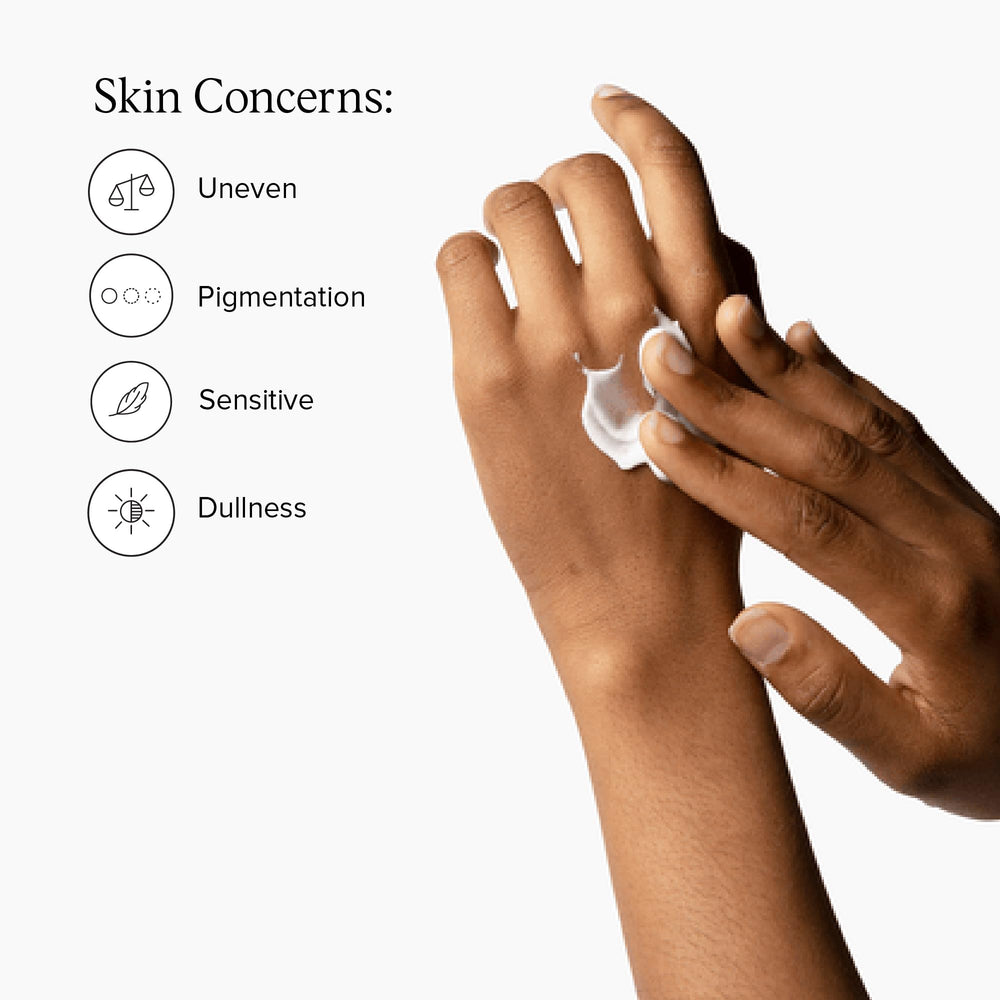 DRMTLGY Vitamin C Moisturizer texture closeup showing silky finish.