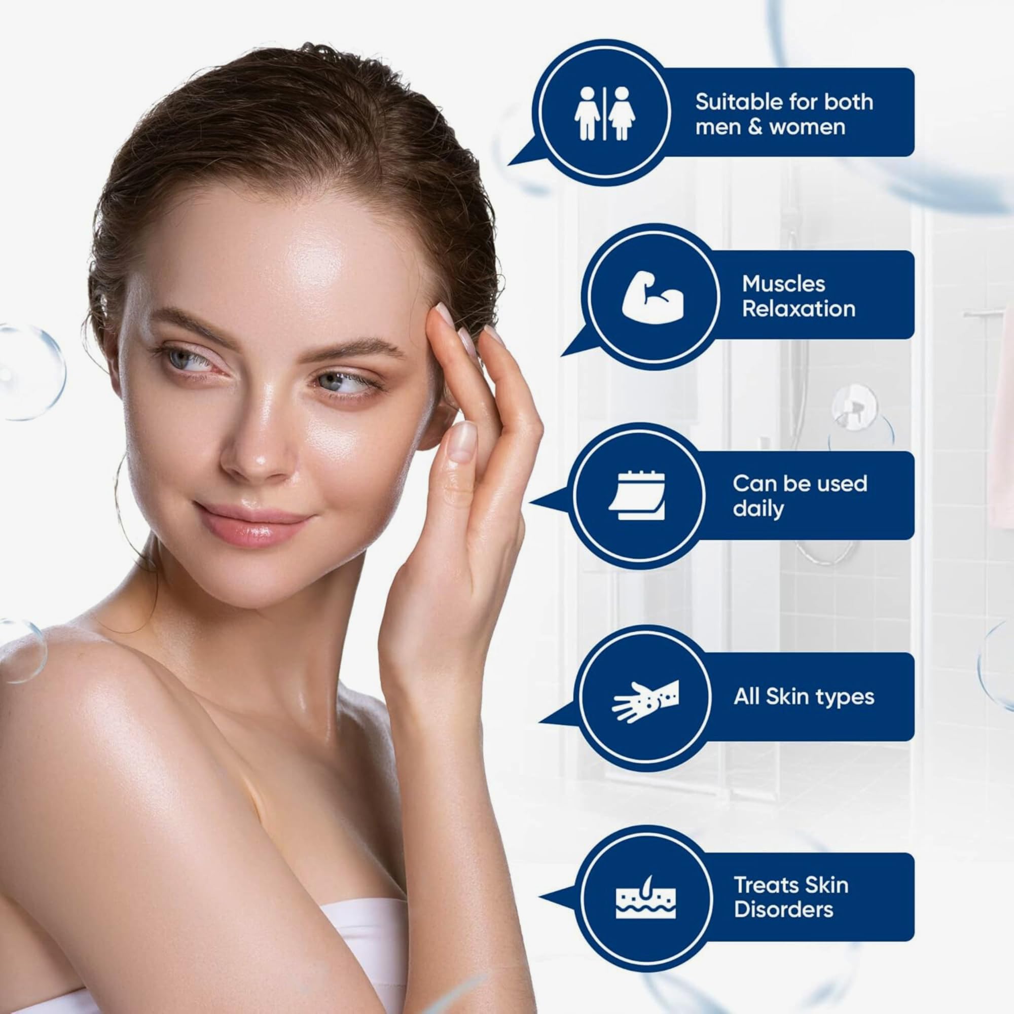 DR.MUD Dead Sea Salt surface highlighting exfoliating minerals.