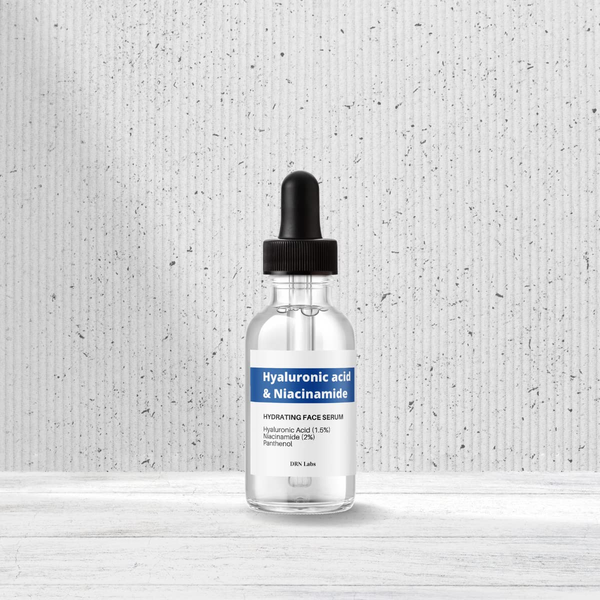 Daily skincare routine image with DRN LABS serum ready for hydration.