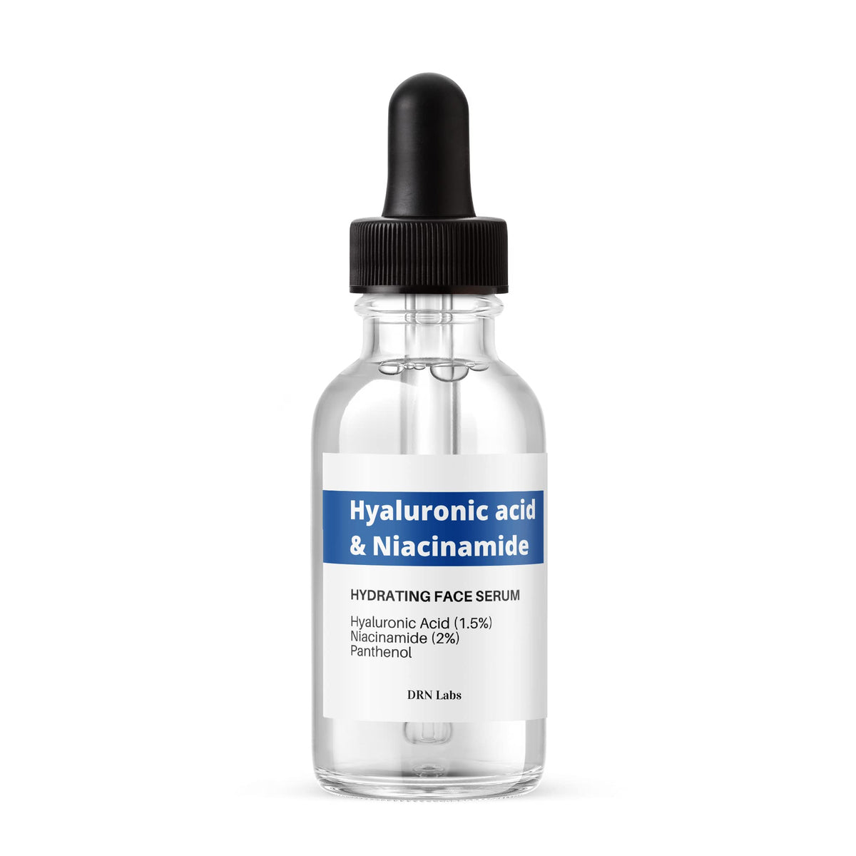 DRN LABS Hyaluronic Acid & Niacinamide Serum bottle for deep hydration.