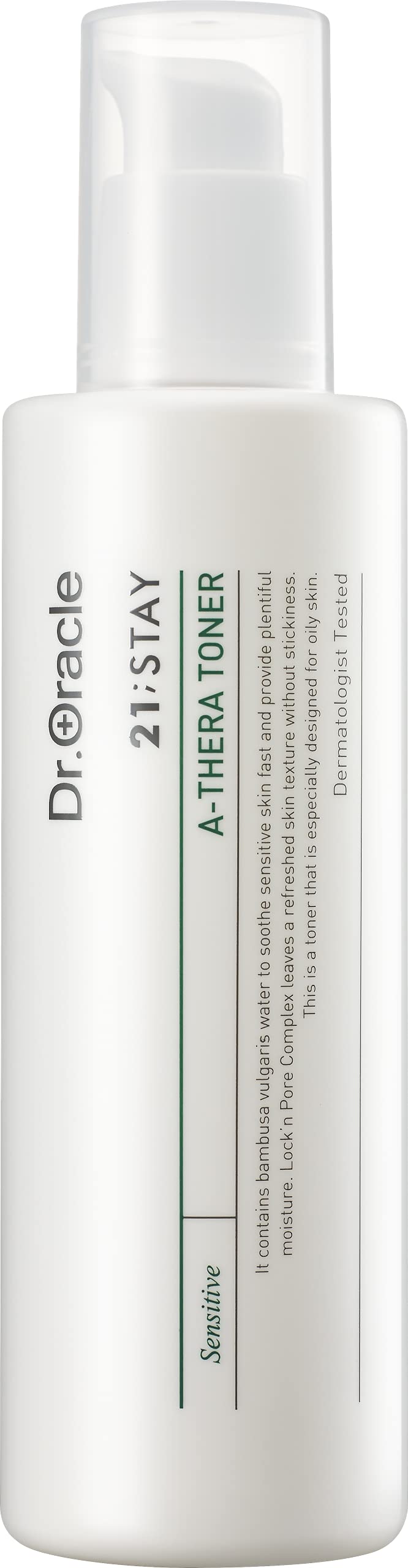 DR.ORACLE A-Thera Toner bottle closeup for gentle hydration and skin prep.