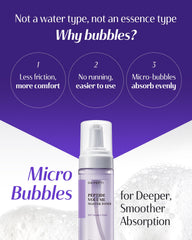 Close-up of DR.PEPTI bubbles highlighting cushiony texture for massage.