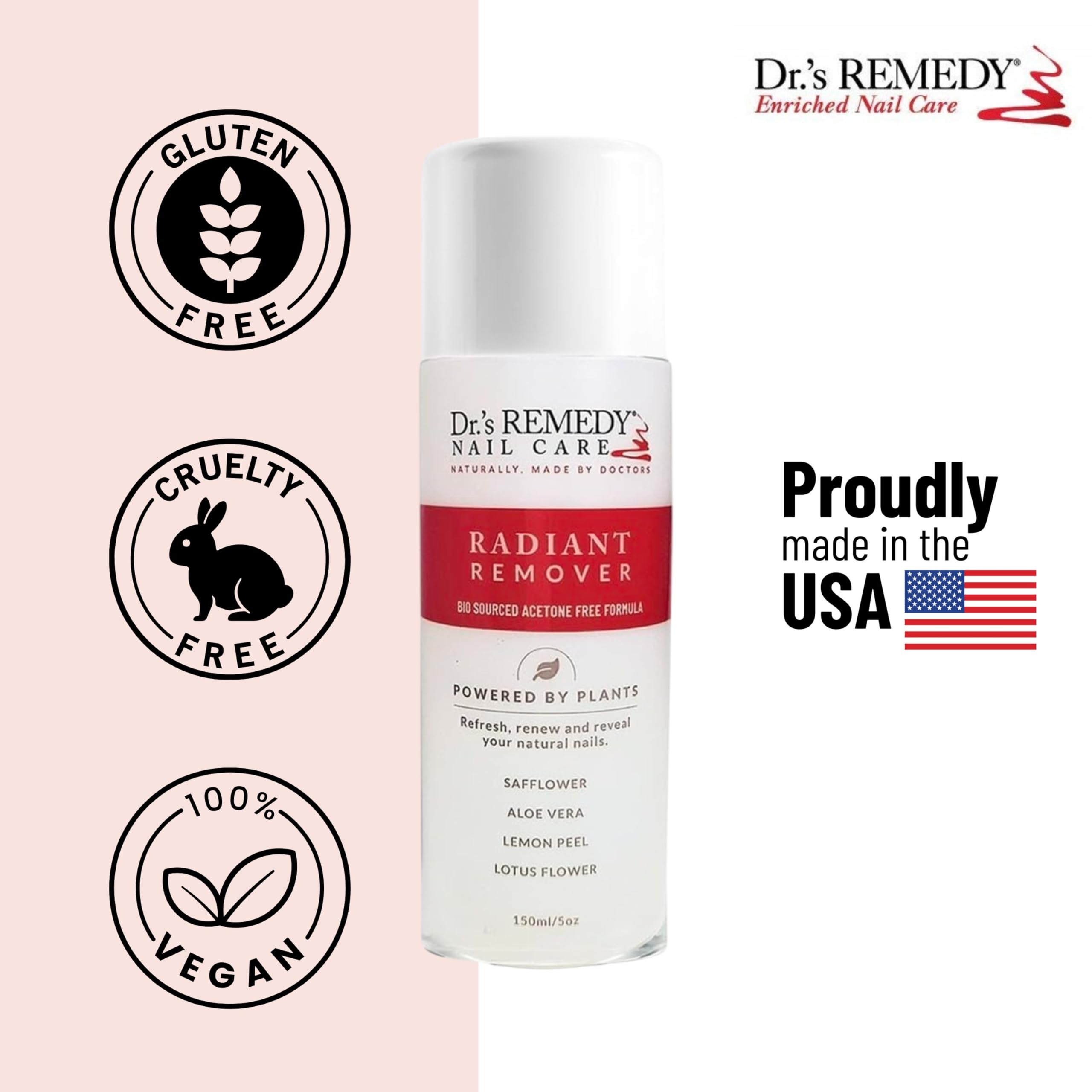Dr.'s Remedy aloe vera safflower focus emphasizes moisturized cuticles.