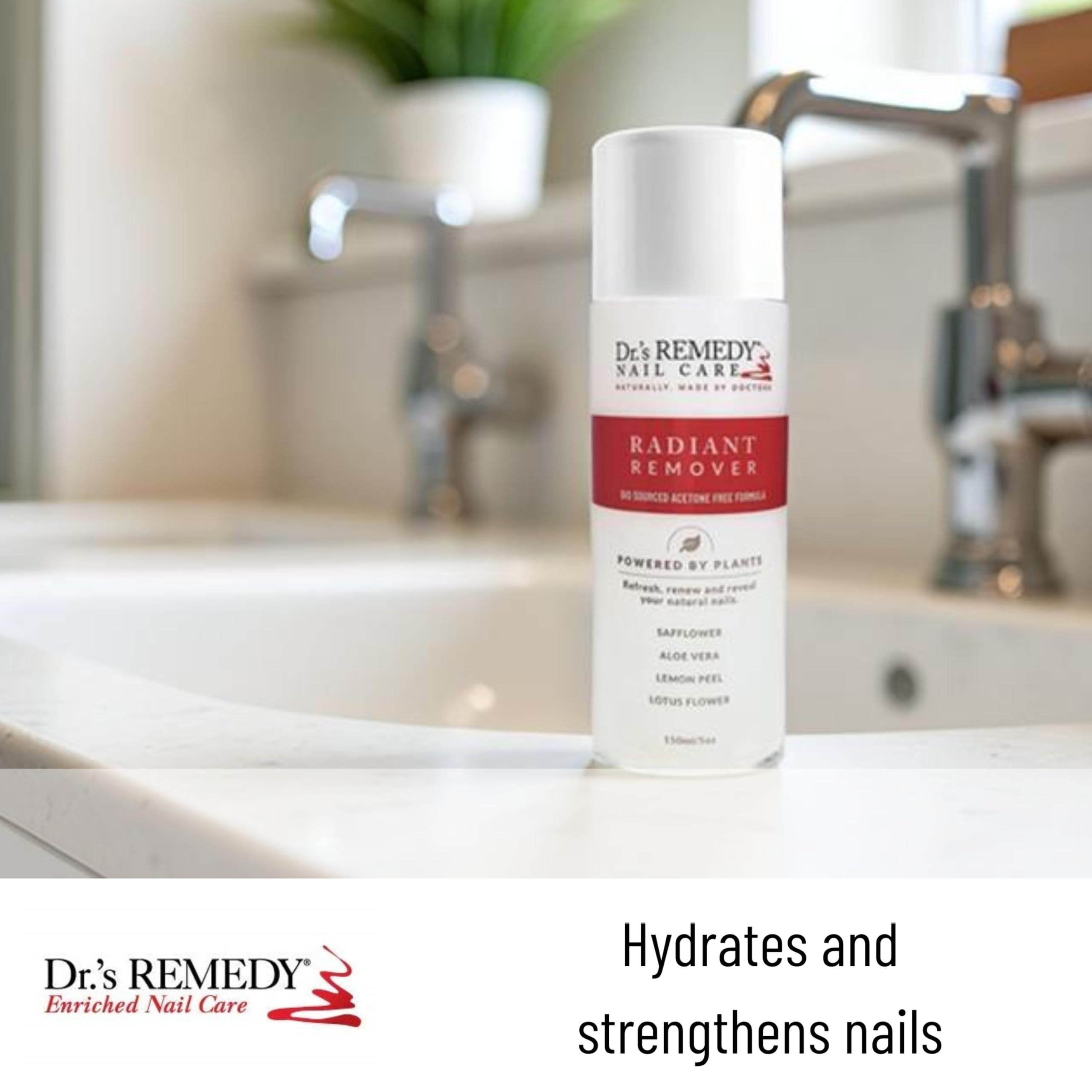Dr.'s Remedy botanical ingredients image highlights safflower and aloe vera for nourishment.