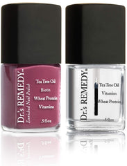 Dr.'s Remedy Brave Berry nail polish bottle with rich color and long-wear finish.