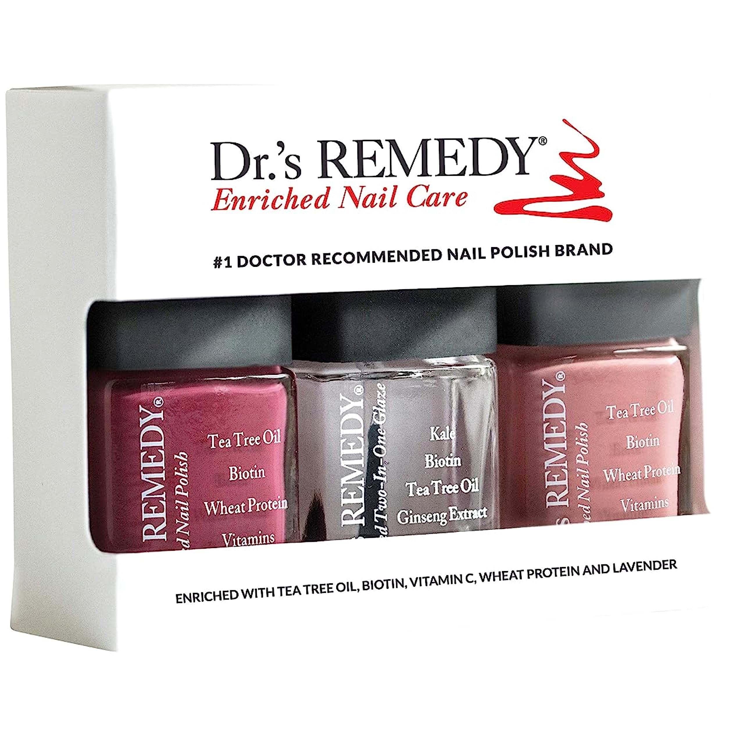 Dr. Remedy Brave Berry nail polish bottle ready for color on natural nails, vibrant and long-lasting.