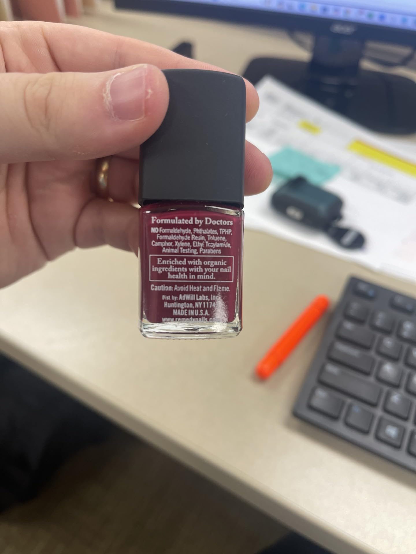 Dr.'s Remedy Brave Berry quick-dry polish image suggests fast-setting color.