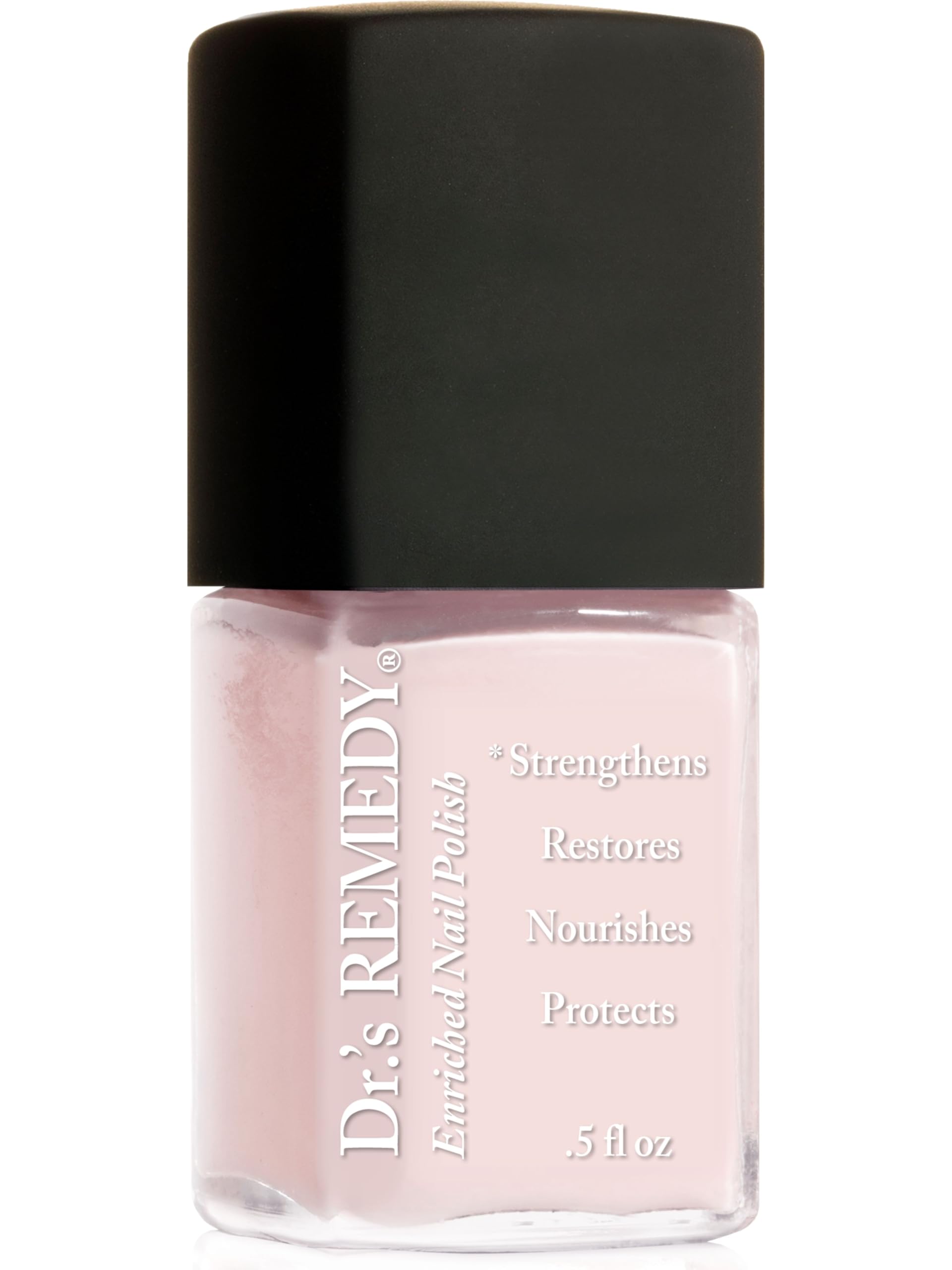 Dr.'s Remedy Enriched Nail Polish bottle front in Petal Pink for natural-looking nails