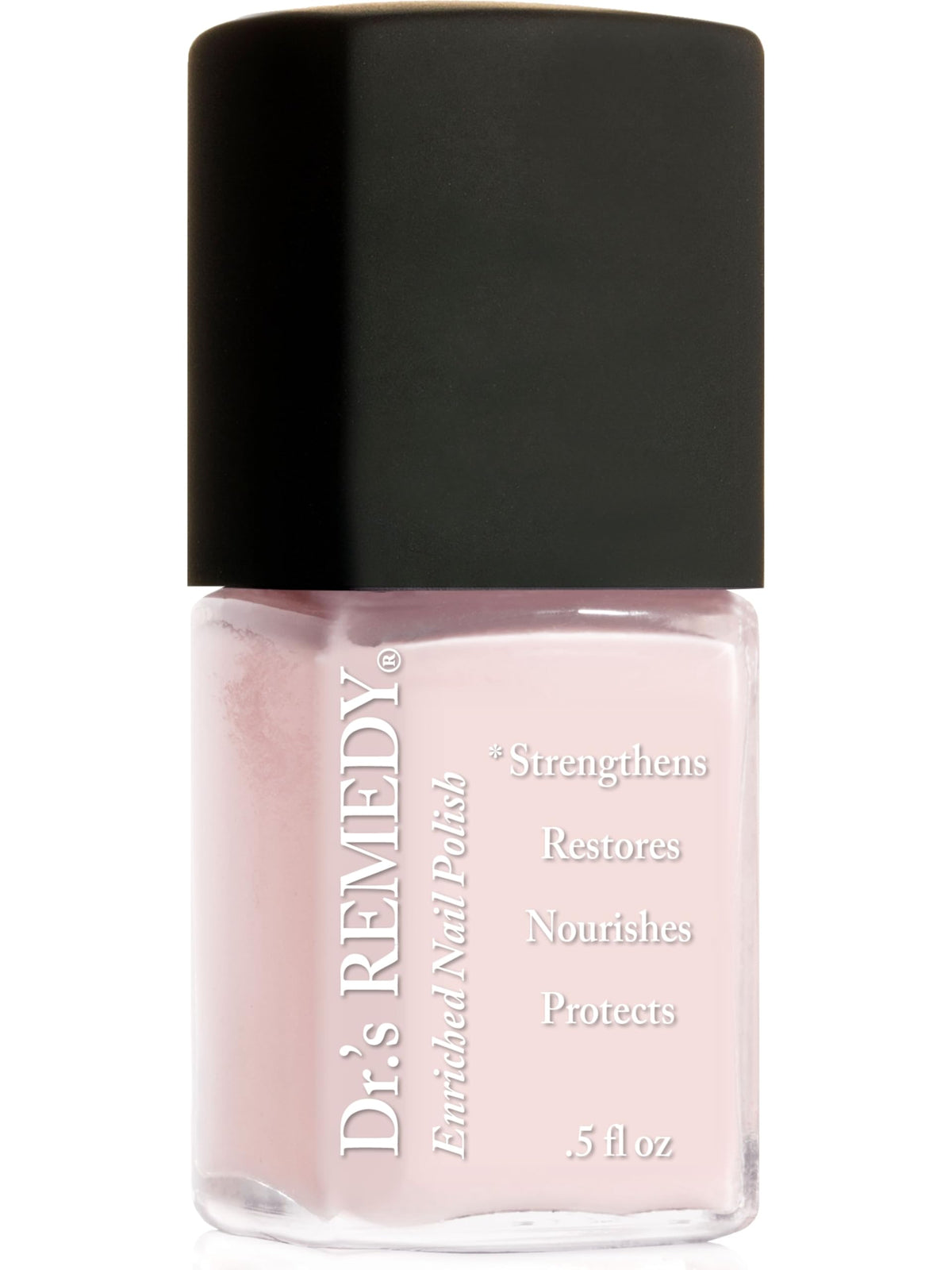 Dr.'s Remedy Enriched Nail Polish bottle front in Petal Pink for natural-looking nails