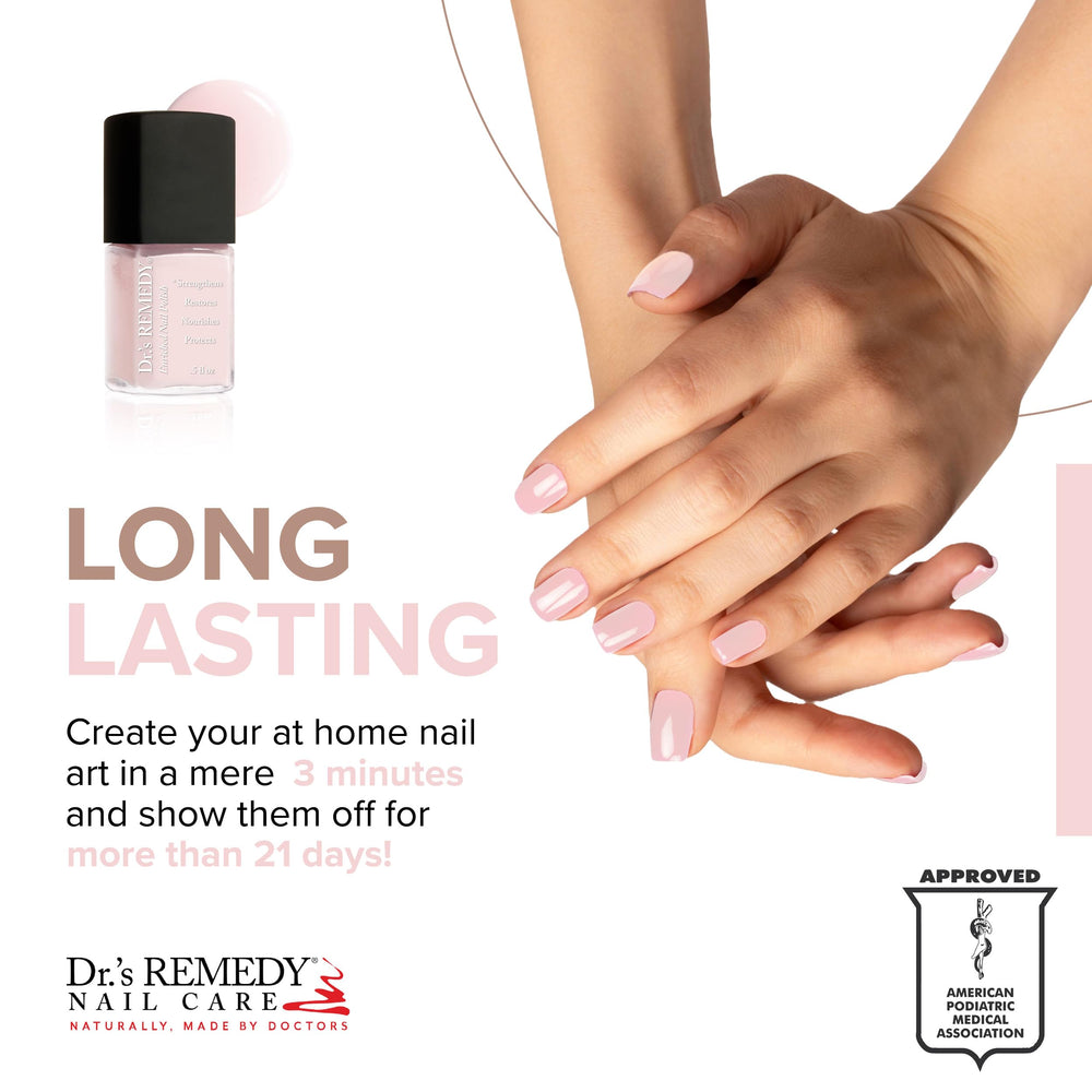 Brilliant shine finish from Dr.'s Remedy Enriched Nail Polish on nails