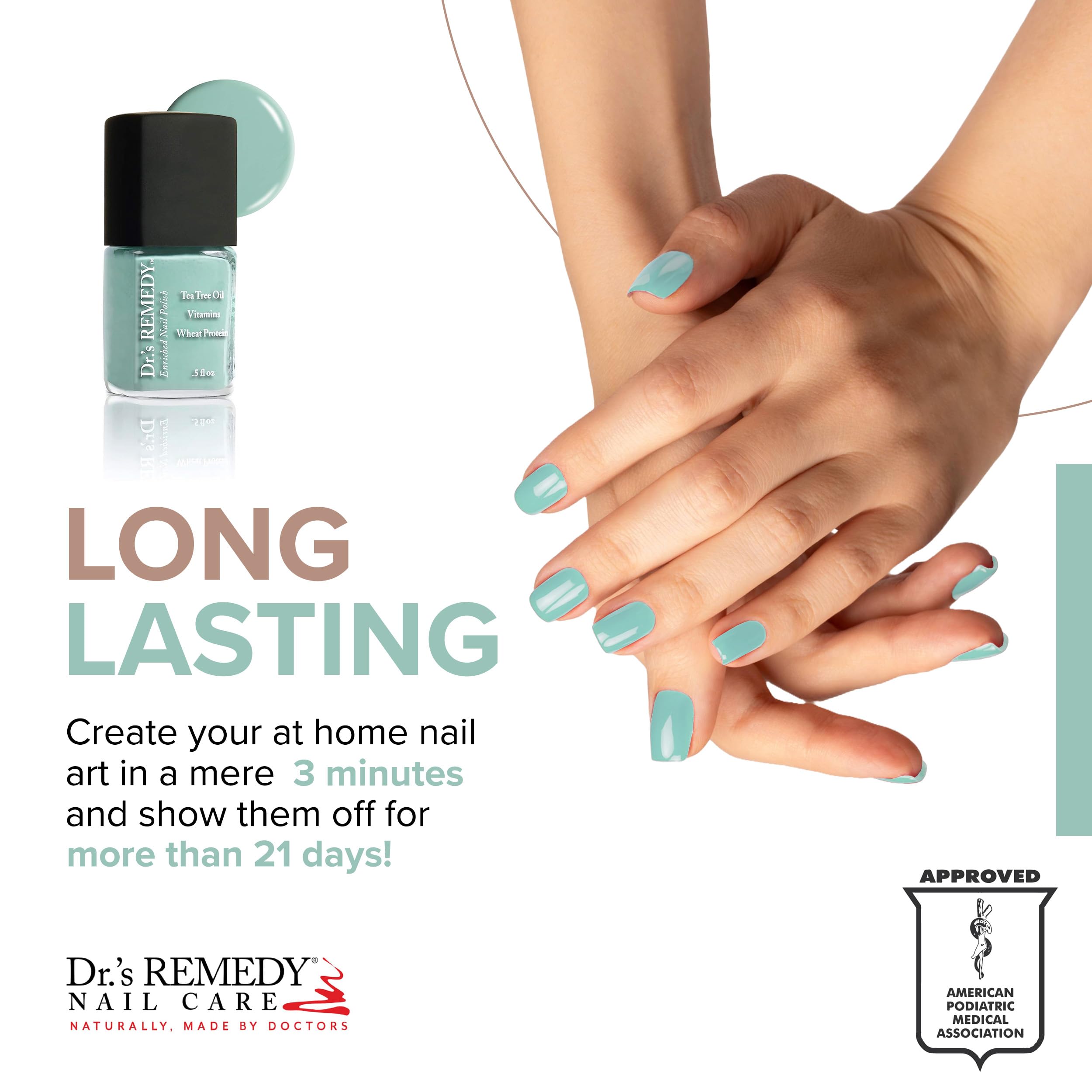 Dr.'s Remedy Enriched Nail Polish turquoise shade dries quickly with a durable finish.