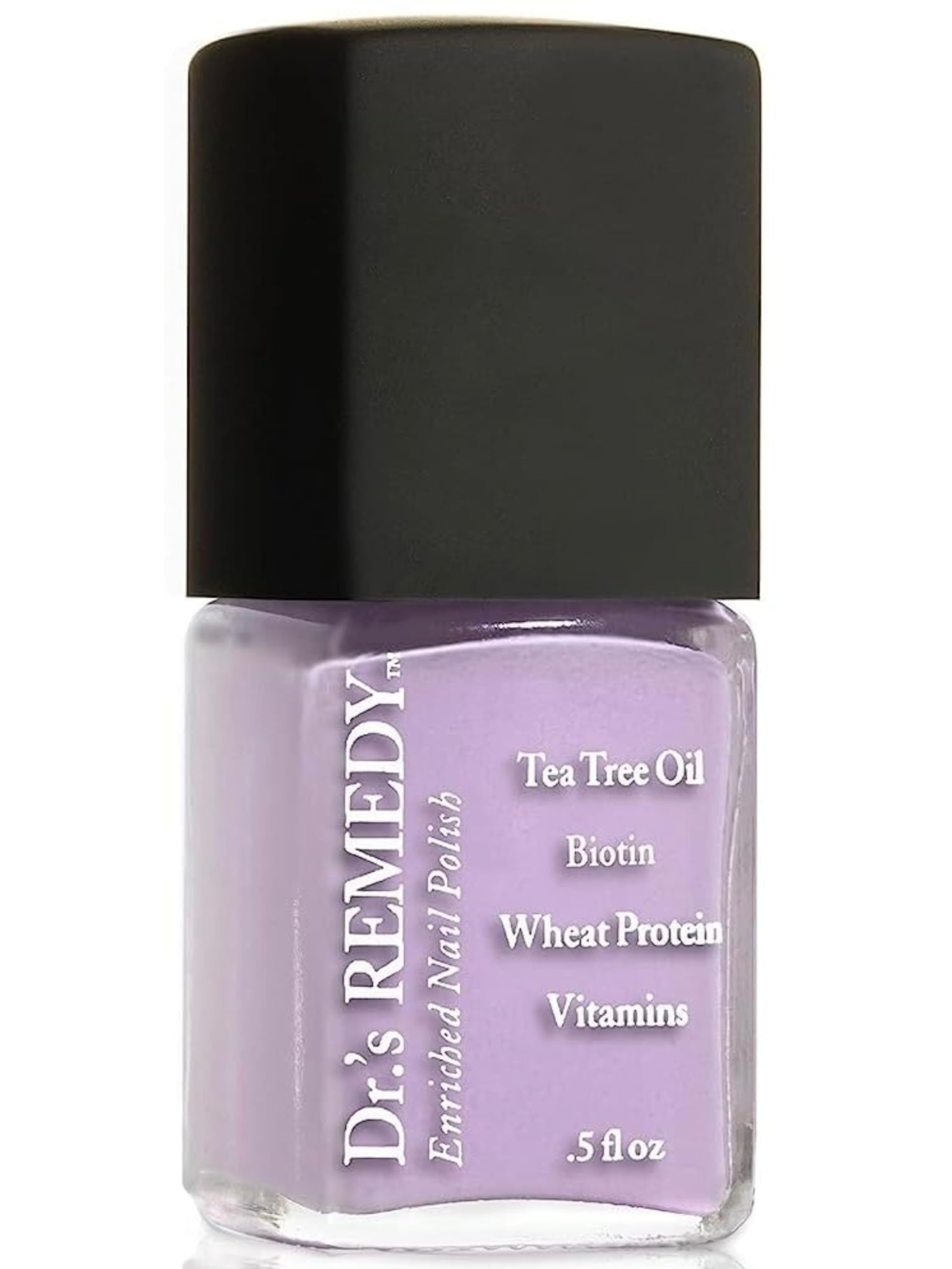 Dr.’s Remedy Enriched Nail Polish in LYRICAL Lilac bottle showing vibrant color and glass finish.