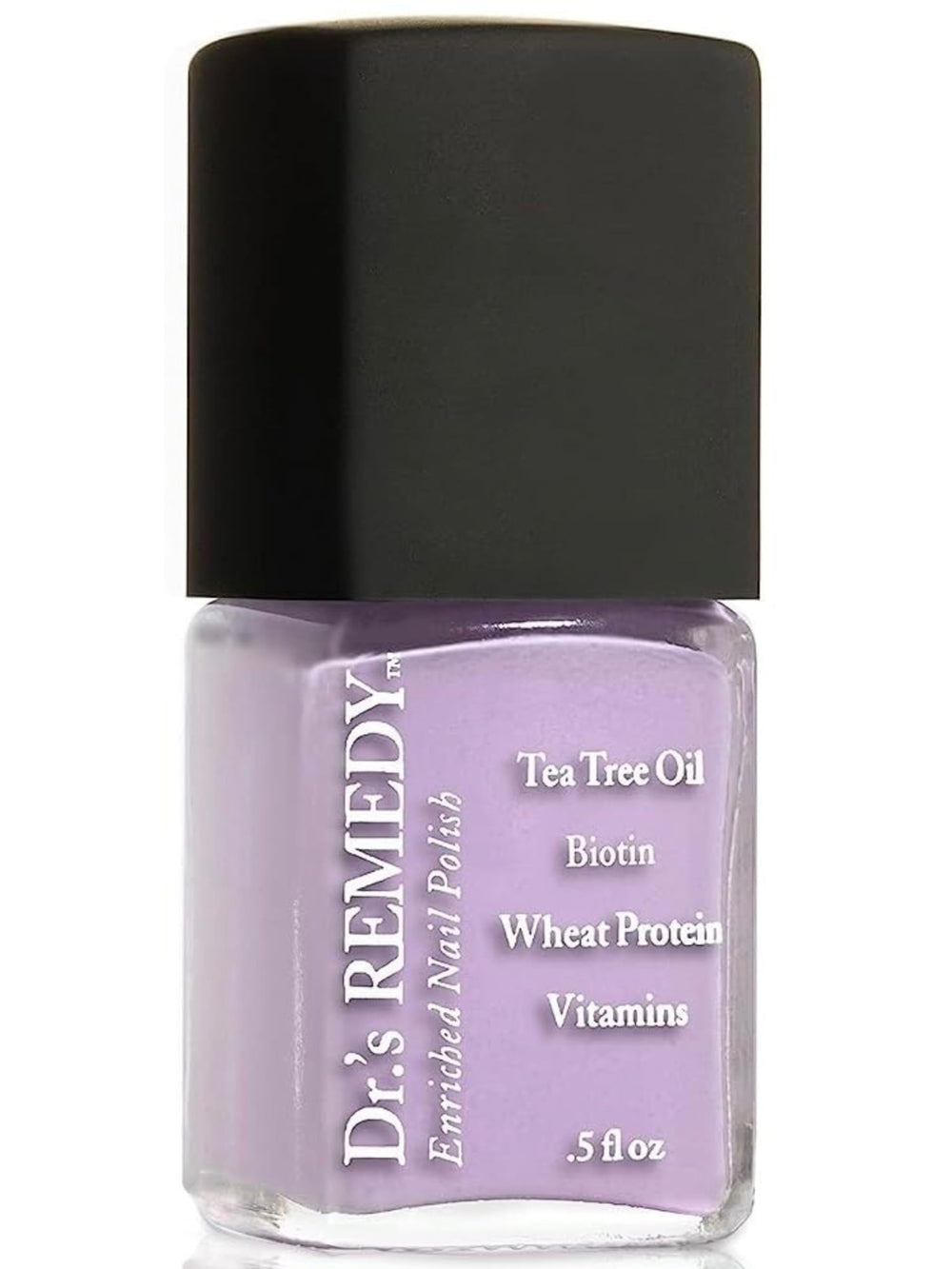 Dr.’s Remedy Enriched Nail Polish in LYRICAL Lilac bottle showing vibrant color and glass finish.