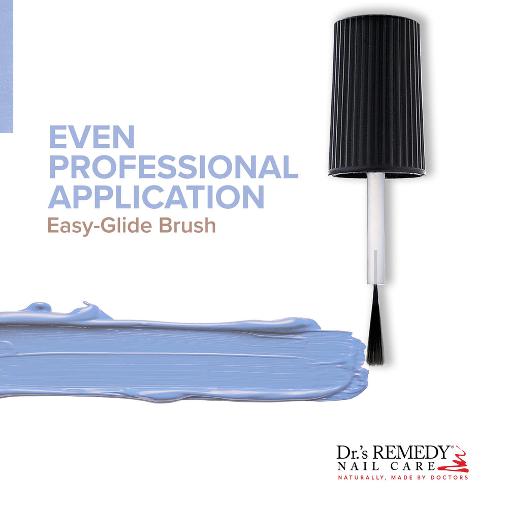 Application brush applying vibrant color to nails with Perceptive Periwinkle