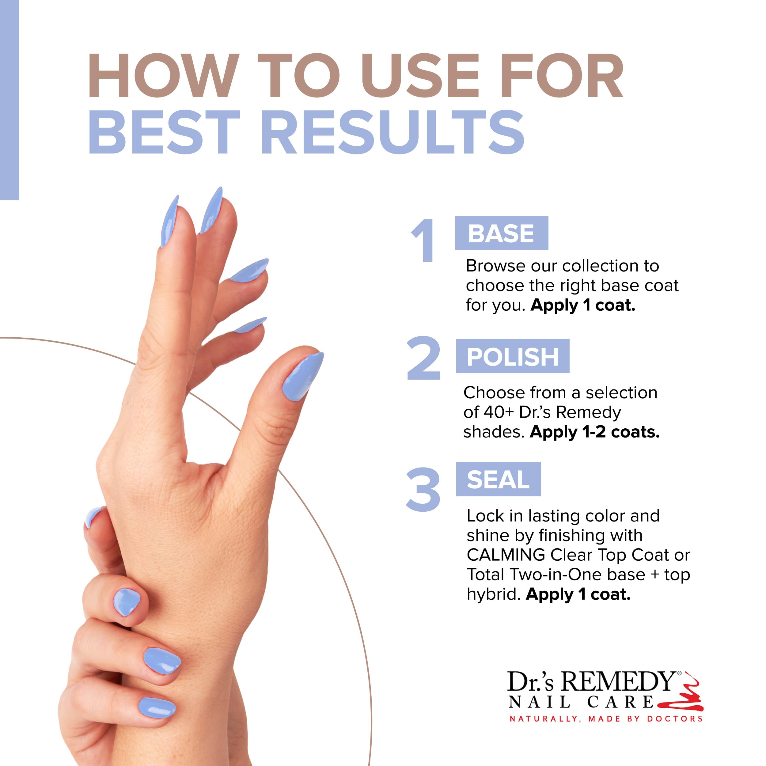 USA-made cruelty-free vegan-friendly formulation of Dr.'s Remedy polish