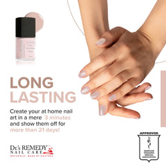 Dr.’s Remedy pink polish close-up showcasing brilliant shine