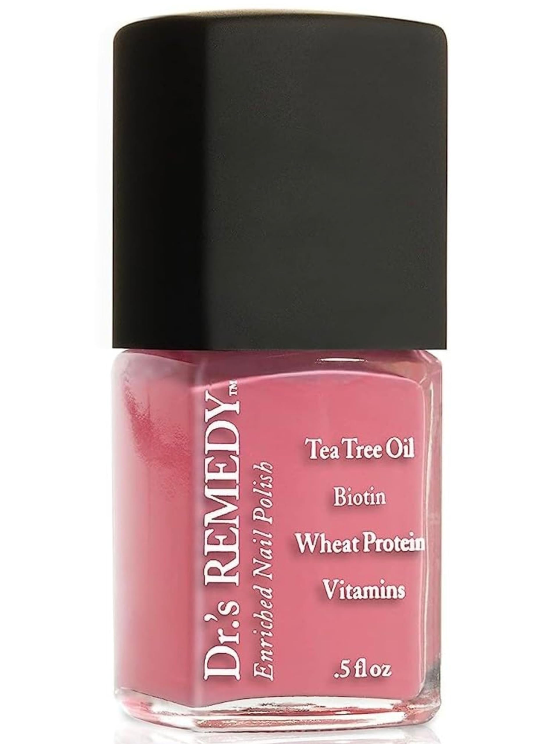 Dr.'s Remedy Enriched Nail Polish Serene Salmon bottle showing vibrant, non-toxic color that protects nails.